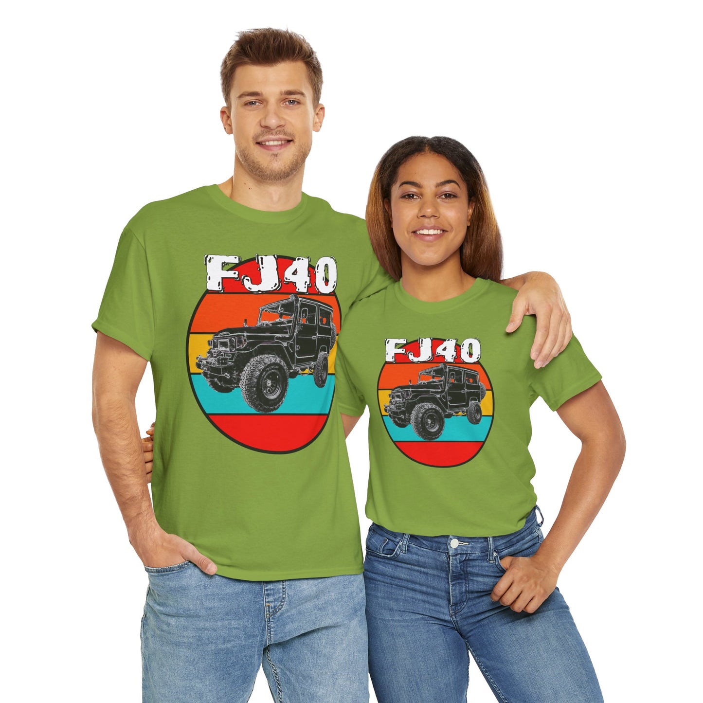 FJ 40 4x4 Off Road Truck Vintage Retro Heavy Cotton Tee