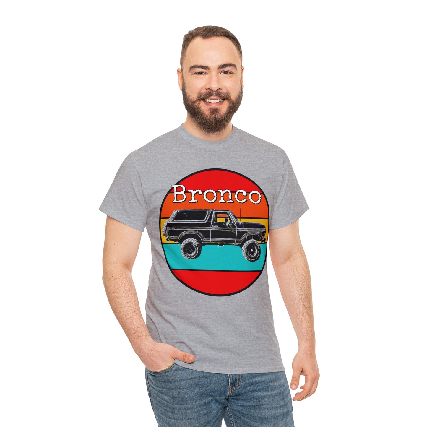 Vintage 4x4 Bronco Truck, Off Road 4 Wheel Drive Heavy Cotton Tee