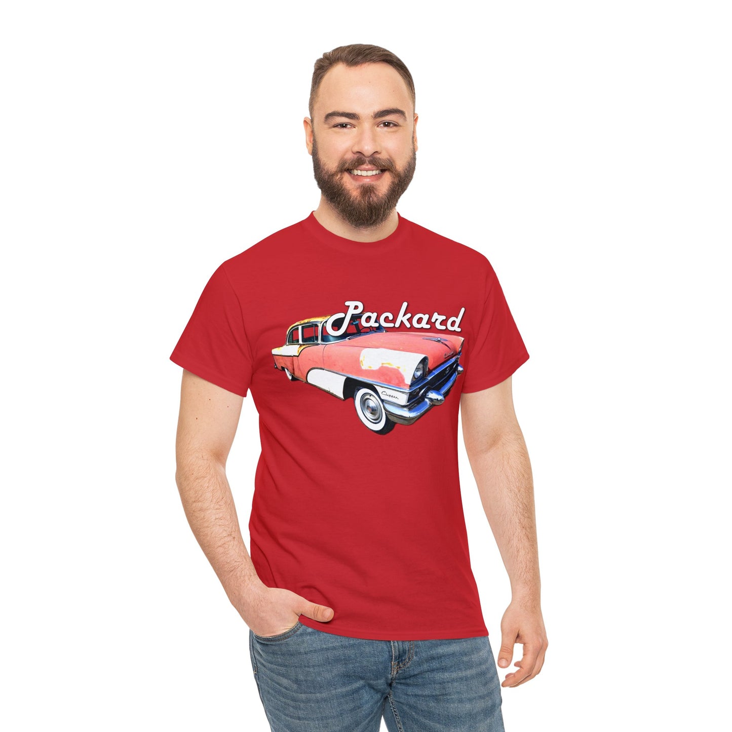 Packard Clipper, Vintage Car, Retro American Automobile Heavy Cotton Tee