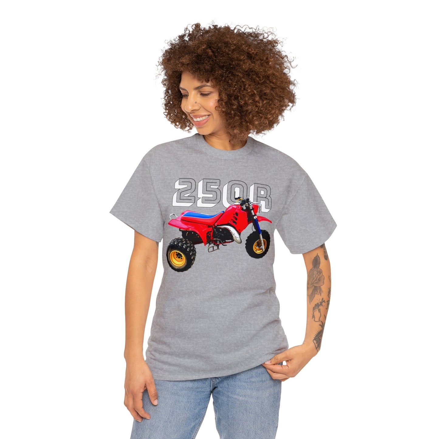 250R Three Wheeler, Retro Three Wheeler, 2 Stroke 3 Wheeler, ATV, ATC Heavy Cotton Tee