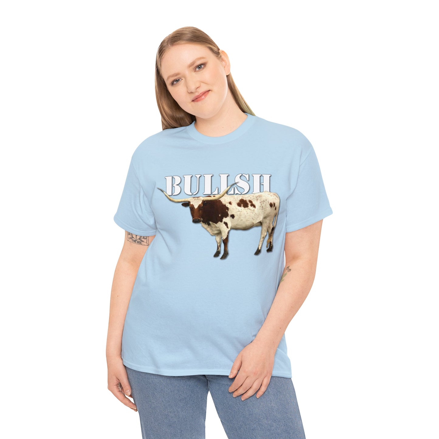 Bullsh, Longhorn, Cow, Cattle, Funny, Texas, Country Heavy Cotton Tee