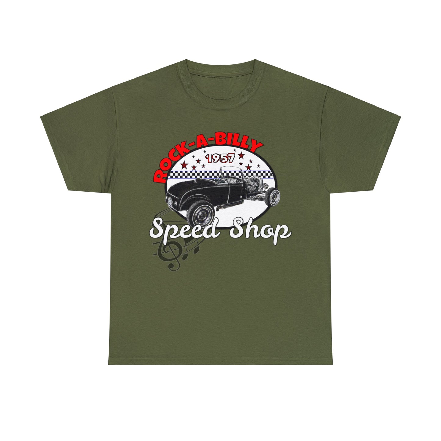 Rockabilly Model A Rat Rod Speed Shop 1957 Heavy Cotton Tee