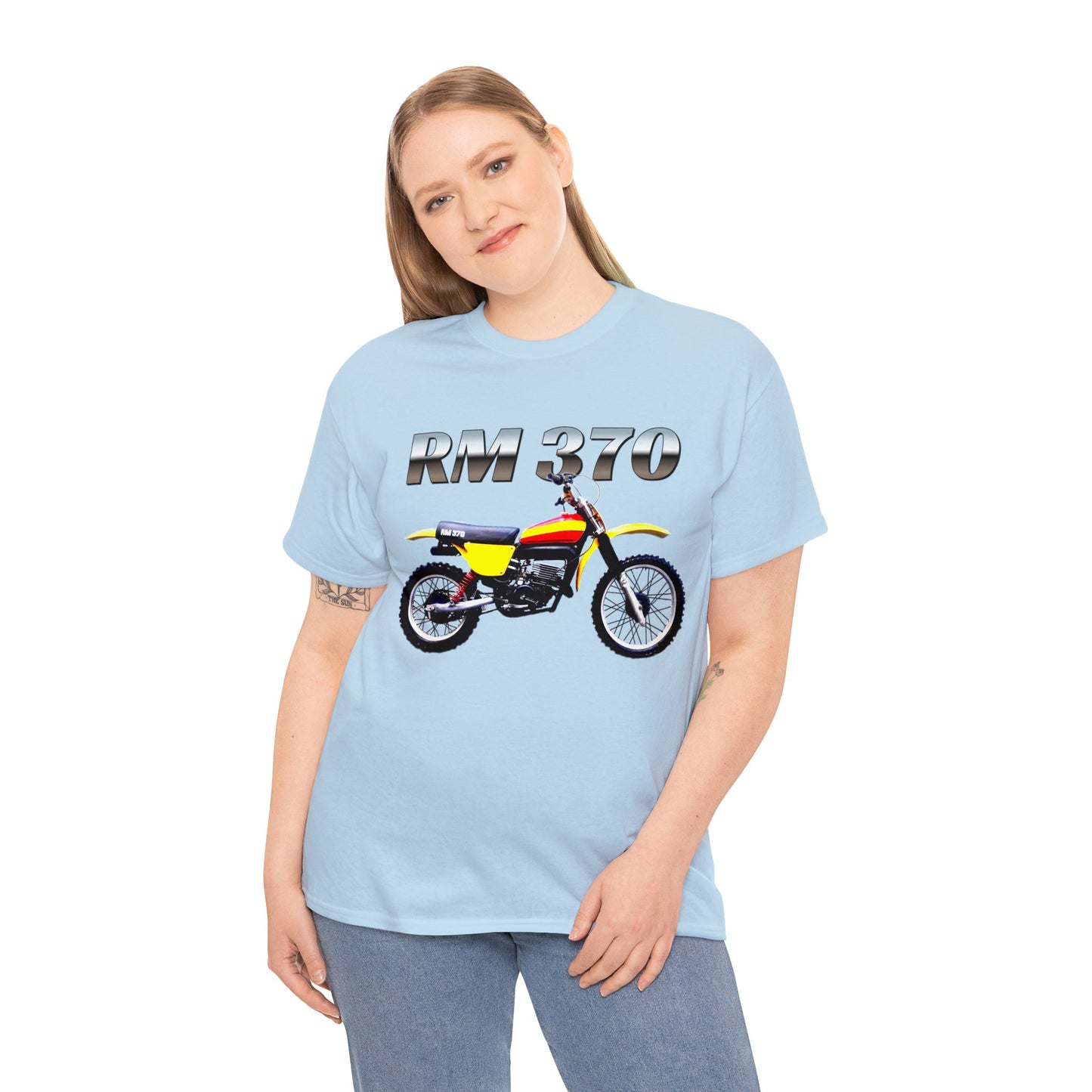 Vintage Dirt Bike Motocross Motorcycle Super Cross 1970s RM 370 Heavy Cotton Tee