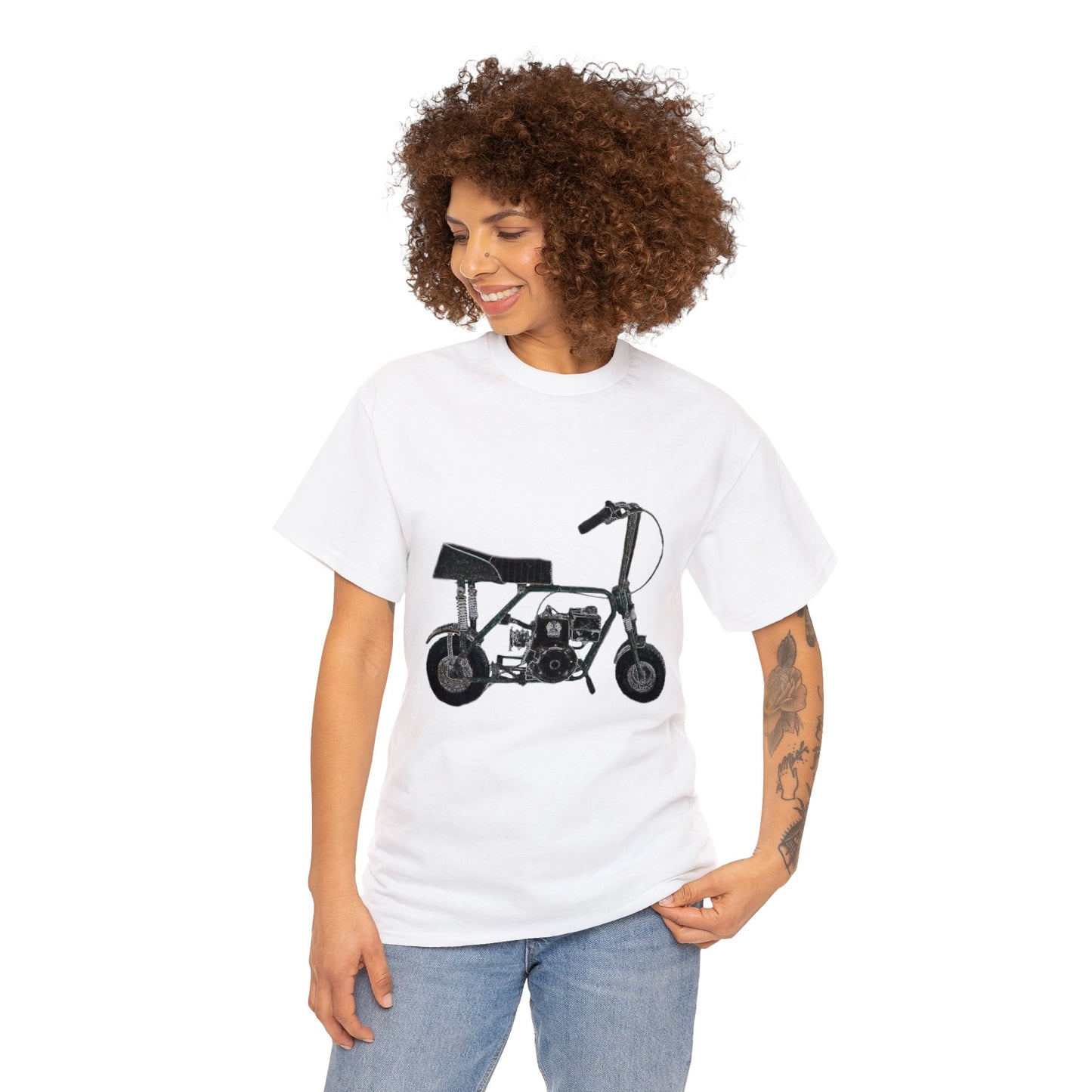 Mini Bike, Scooter, Vintage, Retro, Motorcycle, Moped Heavy Cotton Tee