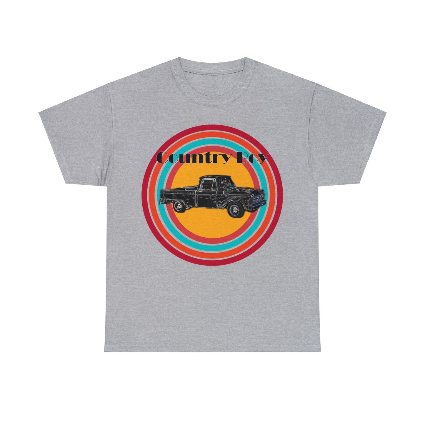 Country Boy Pickup Truck Western Unisex Heavy Cotton Tee