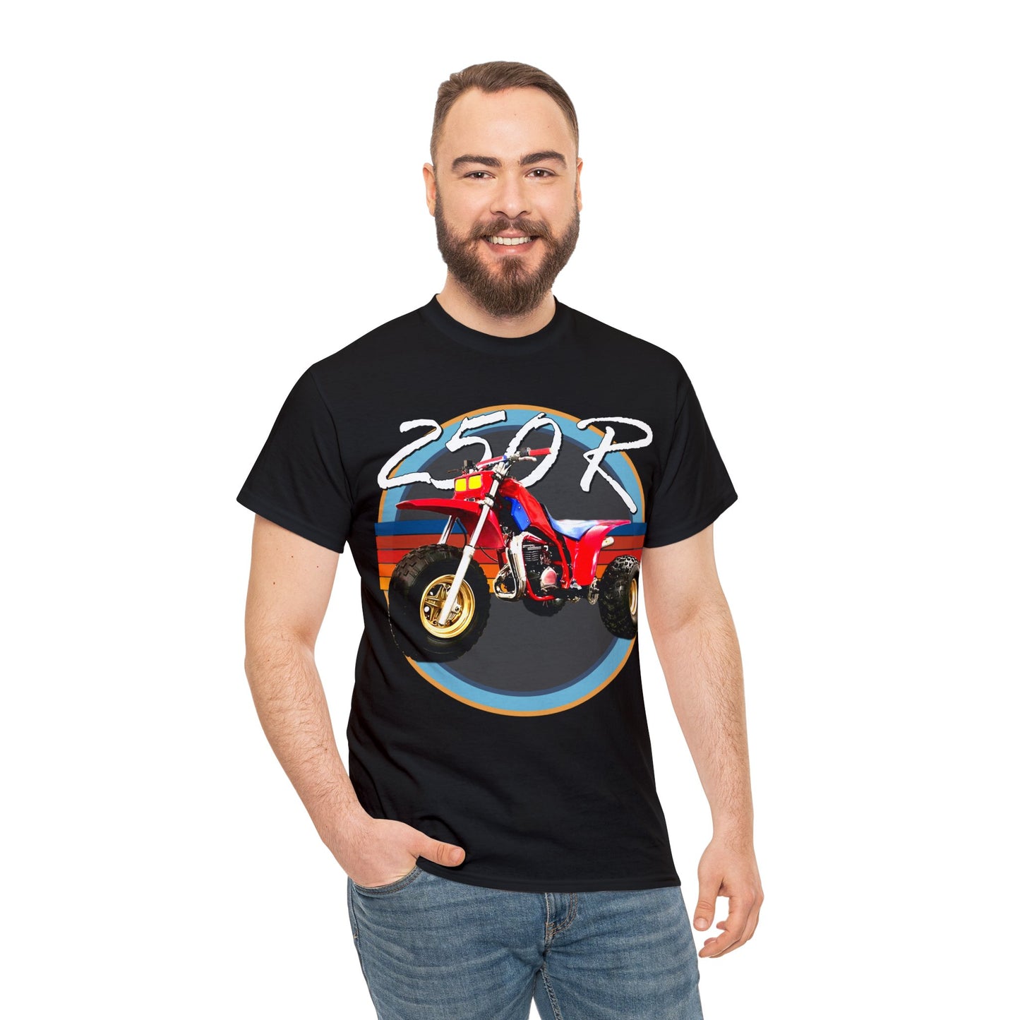 250R Three Wheeler, Retro Three Wheeler, 2 Stroke 3 Wheeler, ATV, ATC Heavy Cotton Tee