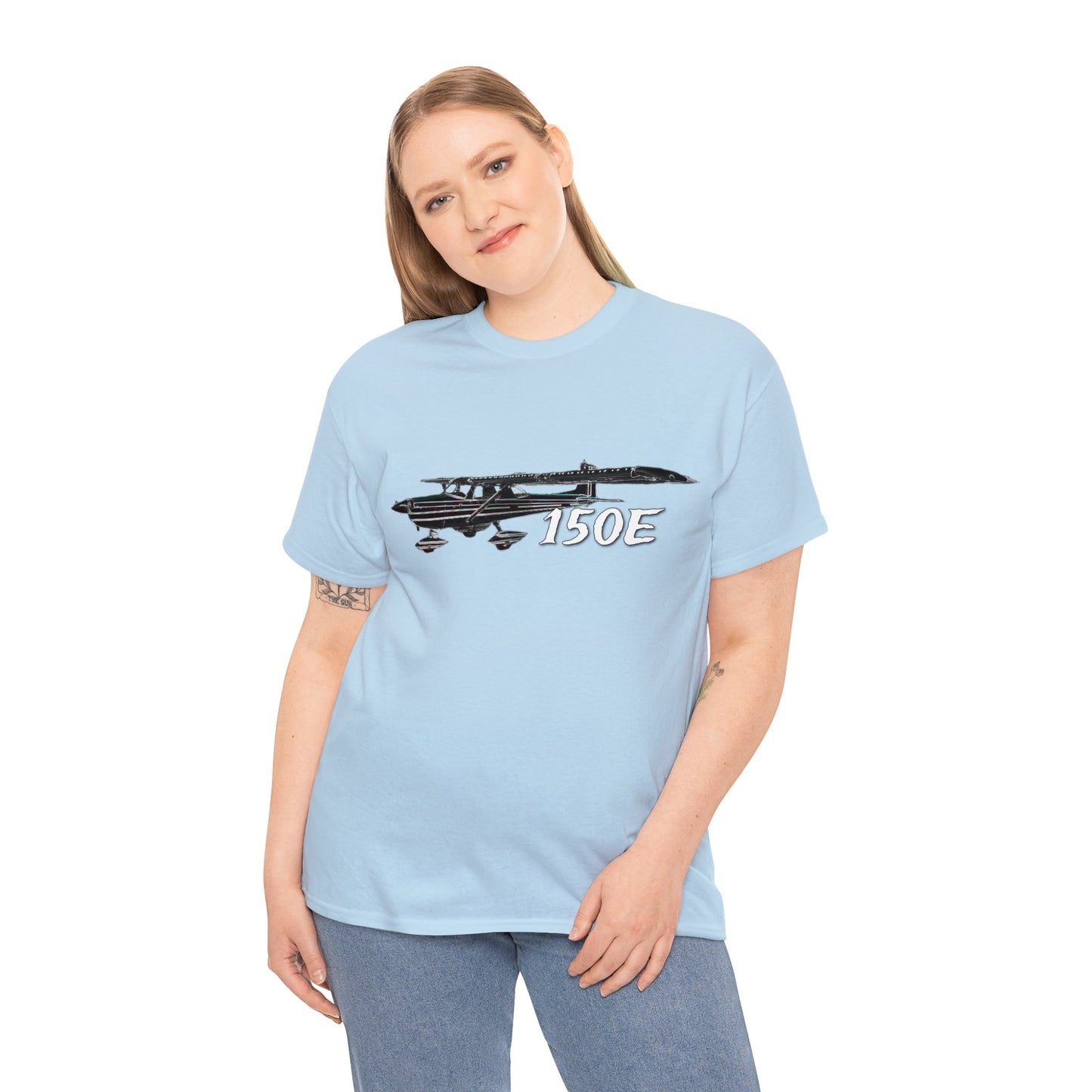 150 E Airplane, Propeller Plane, Prop Plane, Private Aircraft Heavy Cotton Tee