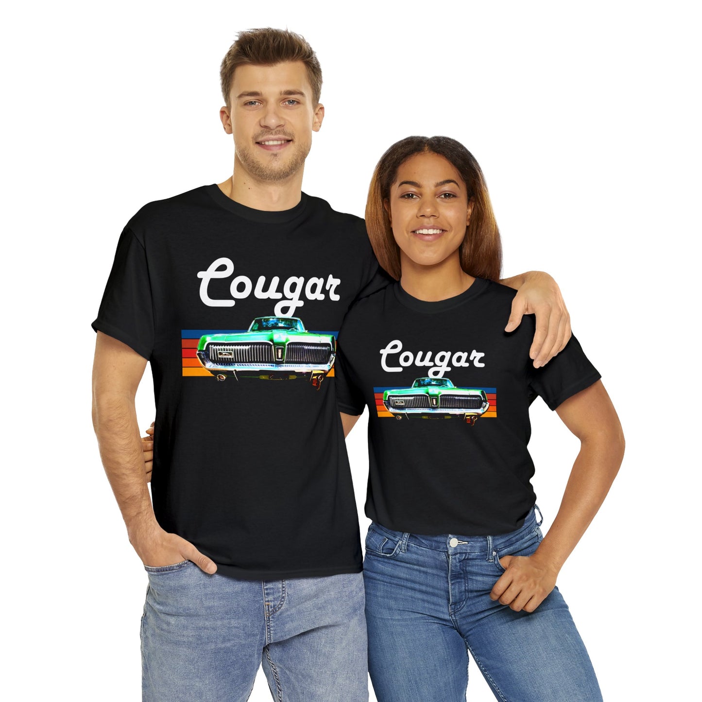 Mercury Cougar, Vintage American Muscle Car, Cougar Car, 1960s car Heavy Cotton Tee