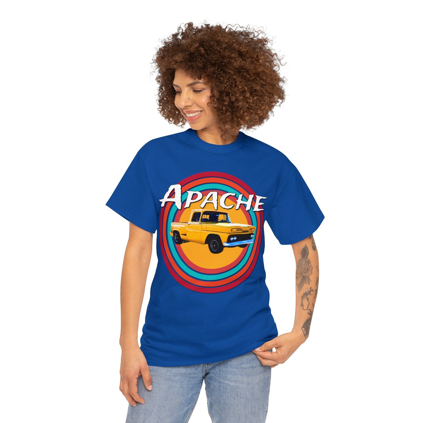 Apache C 10 Pickup Truck, 1960's Pickup Truck, Cool Vintage Pickup Truck Heavy Cotton Tee