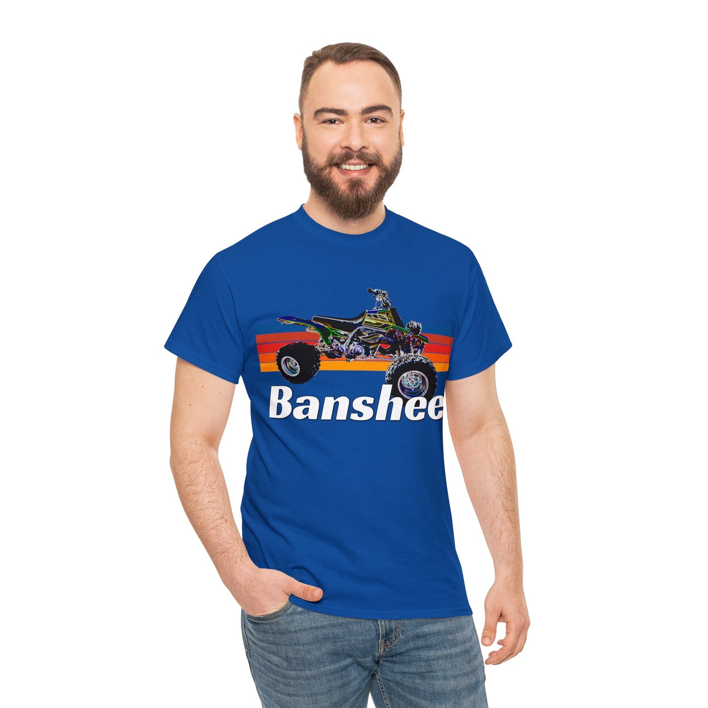 Banshee Quad, ATV, ATC, Vintage, Retro, Yamaha, All Terrain Vehicle Heavy Cotton Tee