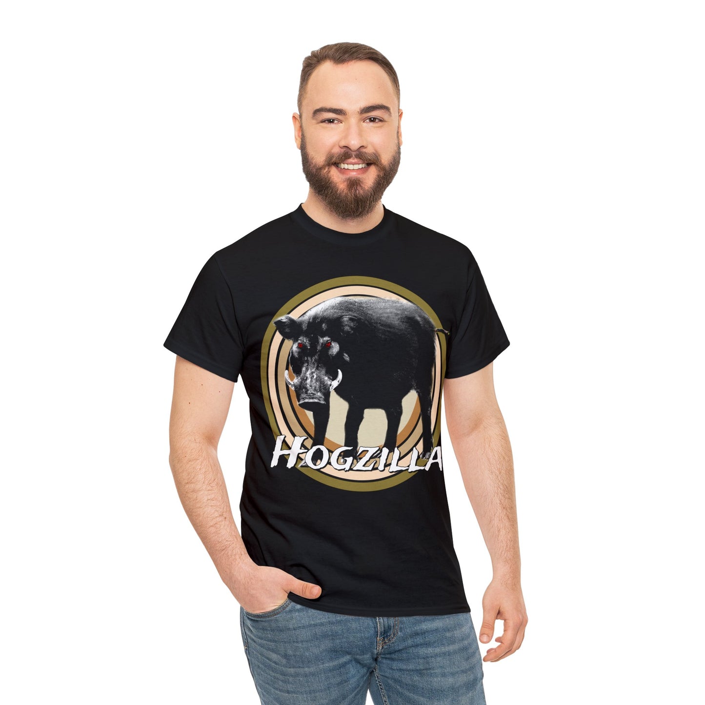 Wild Hog Hunting, Wild Hog, Hog Wild, Hog Boar Hunter, Hogzilla Heavy Cotton Tee