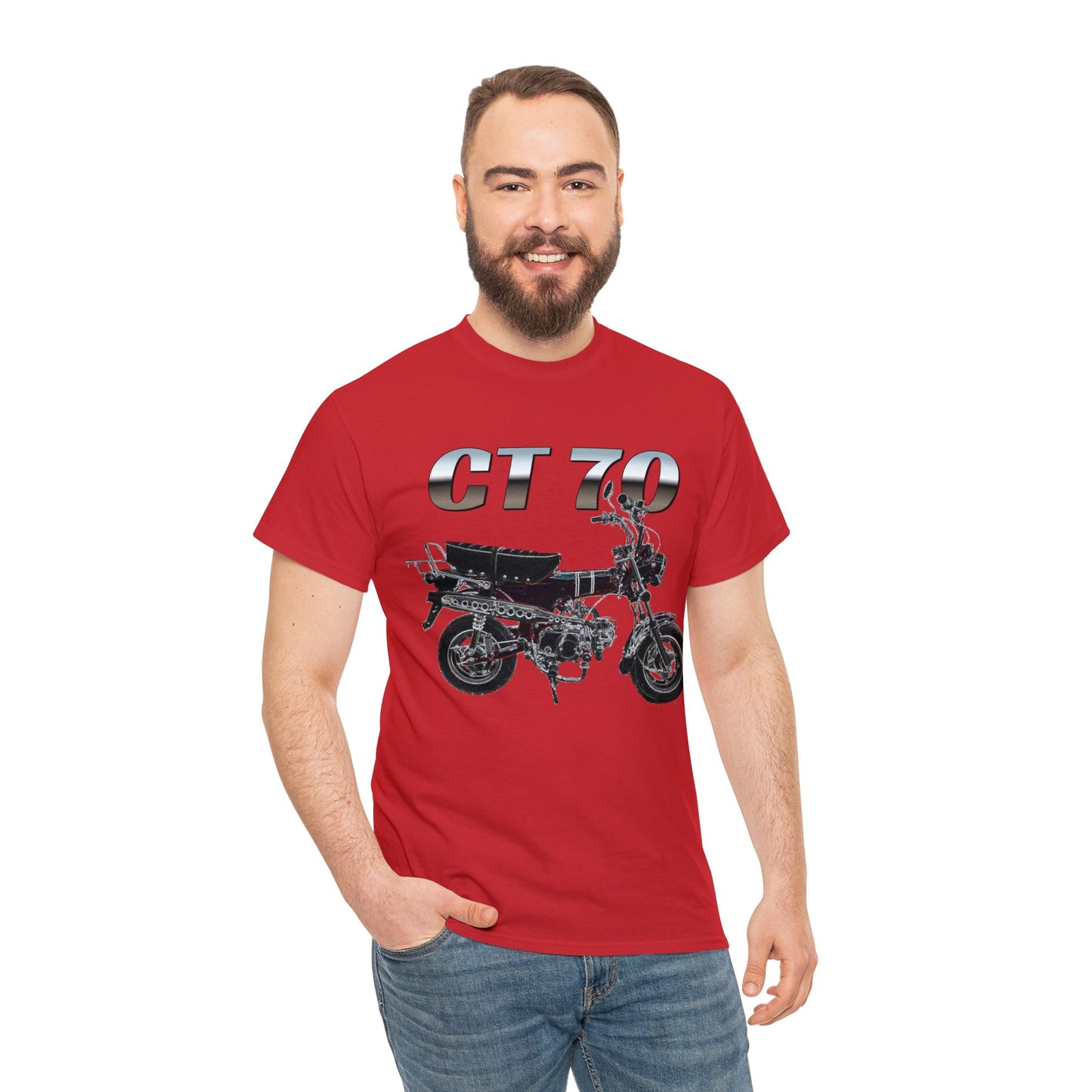 Trail 70 Mini BIke, Vintage Mini Bike, Retro Mini Bike Heavy Cotton Tee