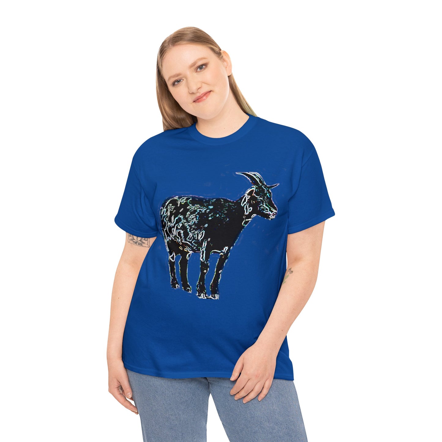 Vintage Retro Farm Goat, Billy Goat Heavy Cotton Tee