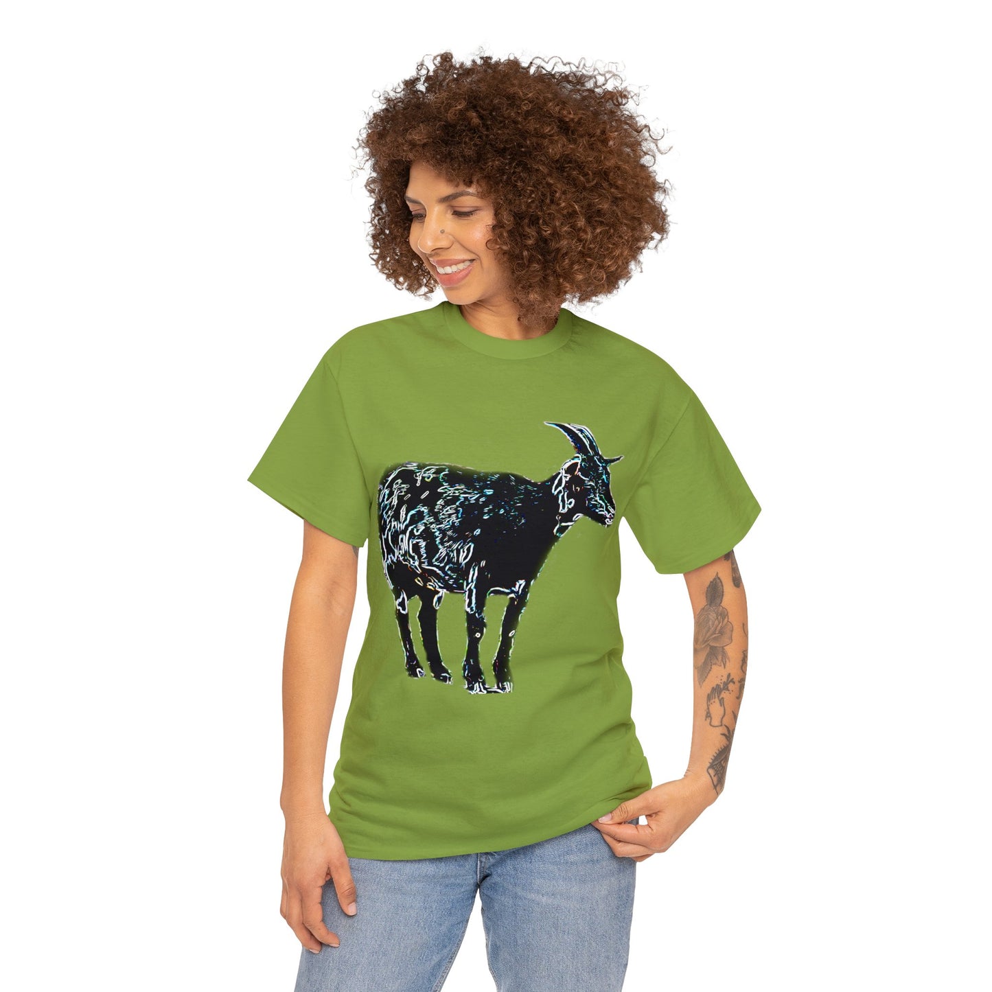 Vintage Retro Farm Goat, Billy Goat Heavy Cotton Tee