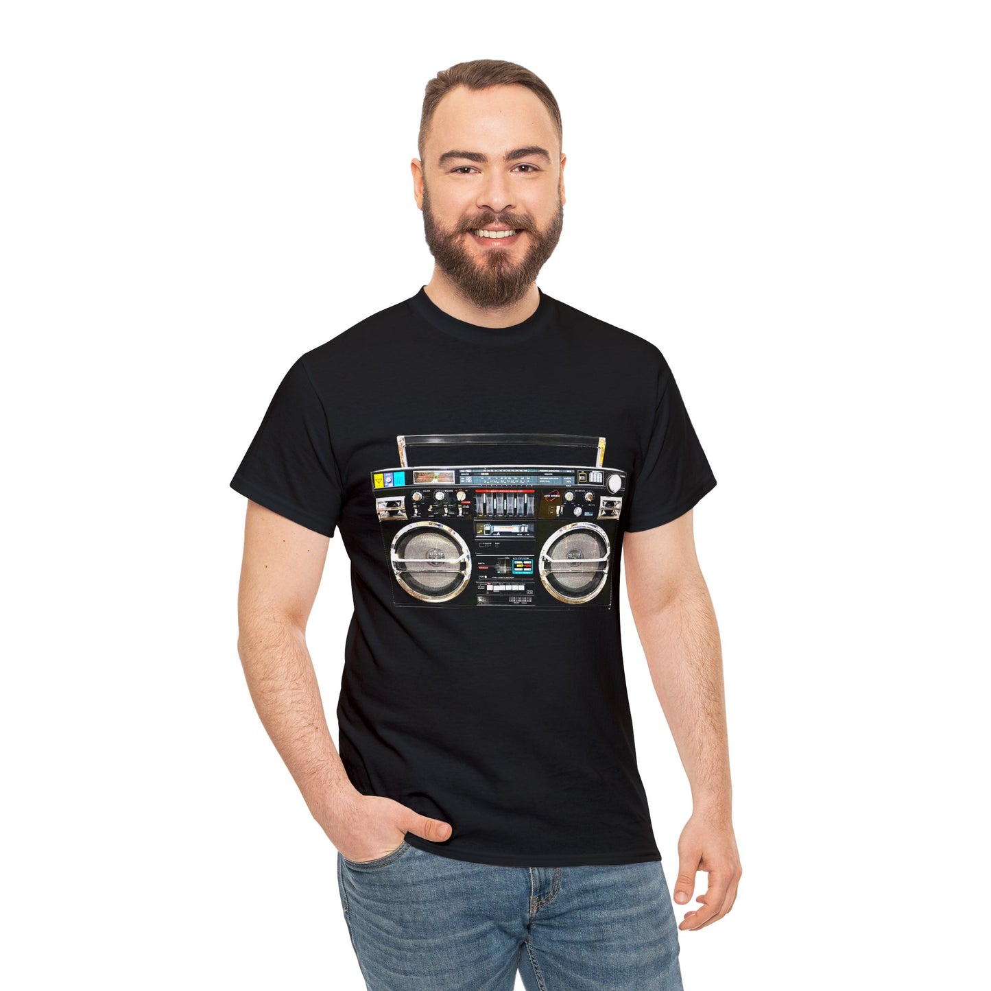 Jambox, Boom Box, Ghetto Blaster, Radio, Tape Player Heavy Cotton Tee