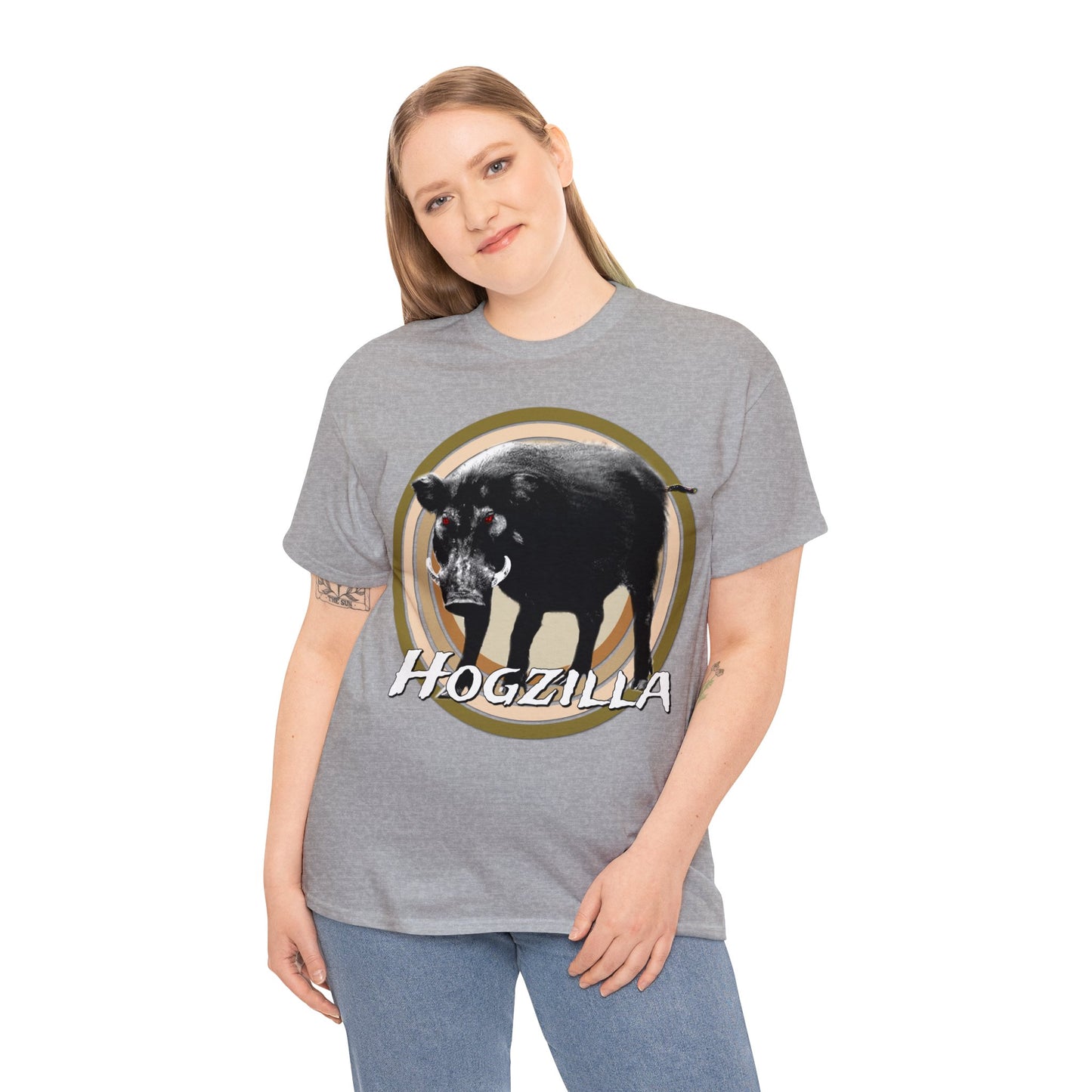 Wild Hog Hunting, Wild Hog, Hog Wild, Hog Boar Hunter, Hogzilla Heavy Cotton Tee