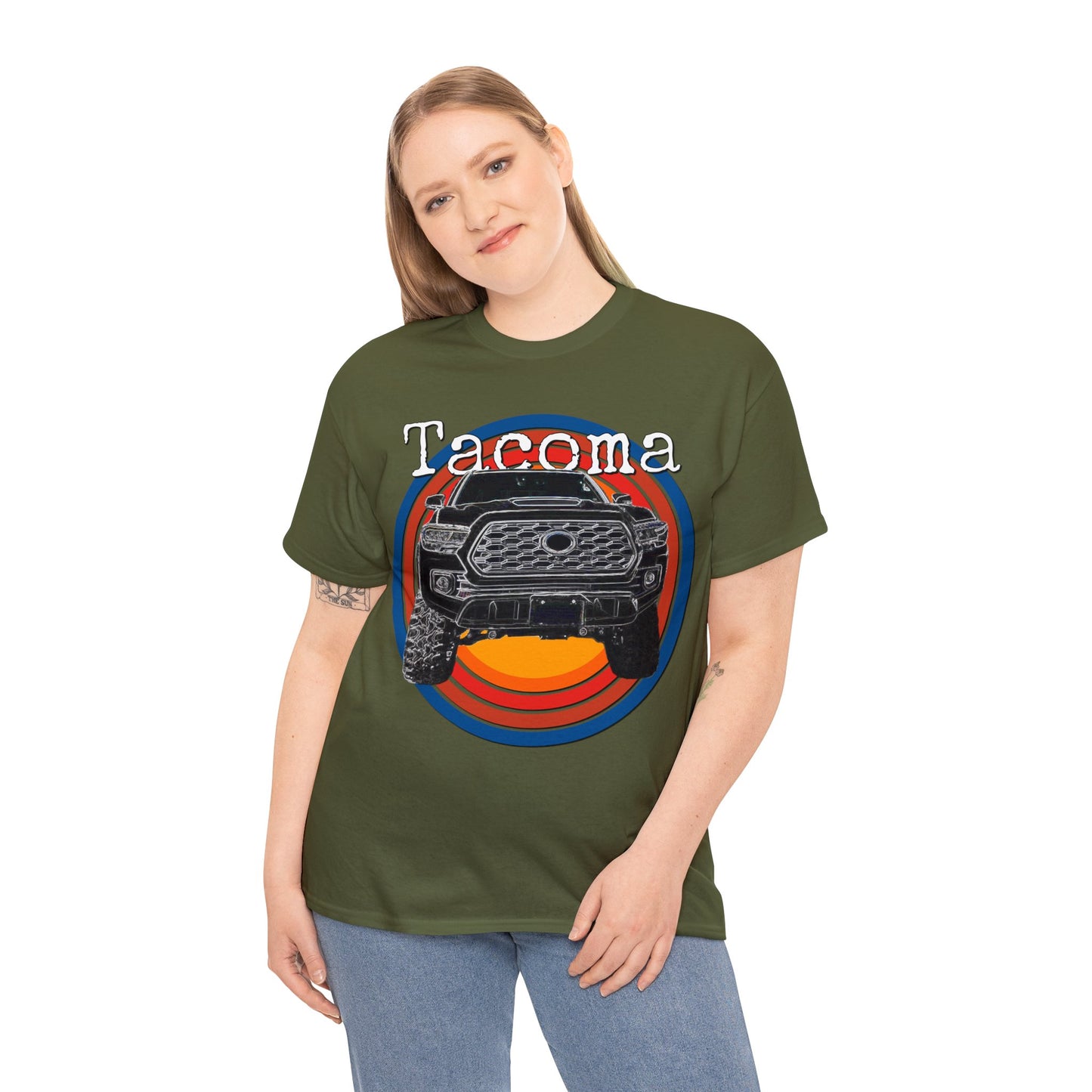 Tacoma 4x4 Pick Up Truck,  Off Road Pickup Truck Heavy Cotton Tee