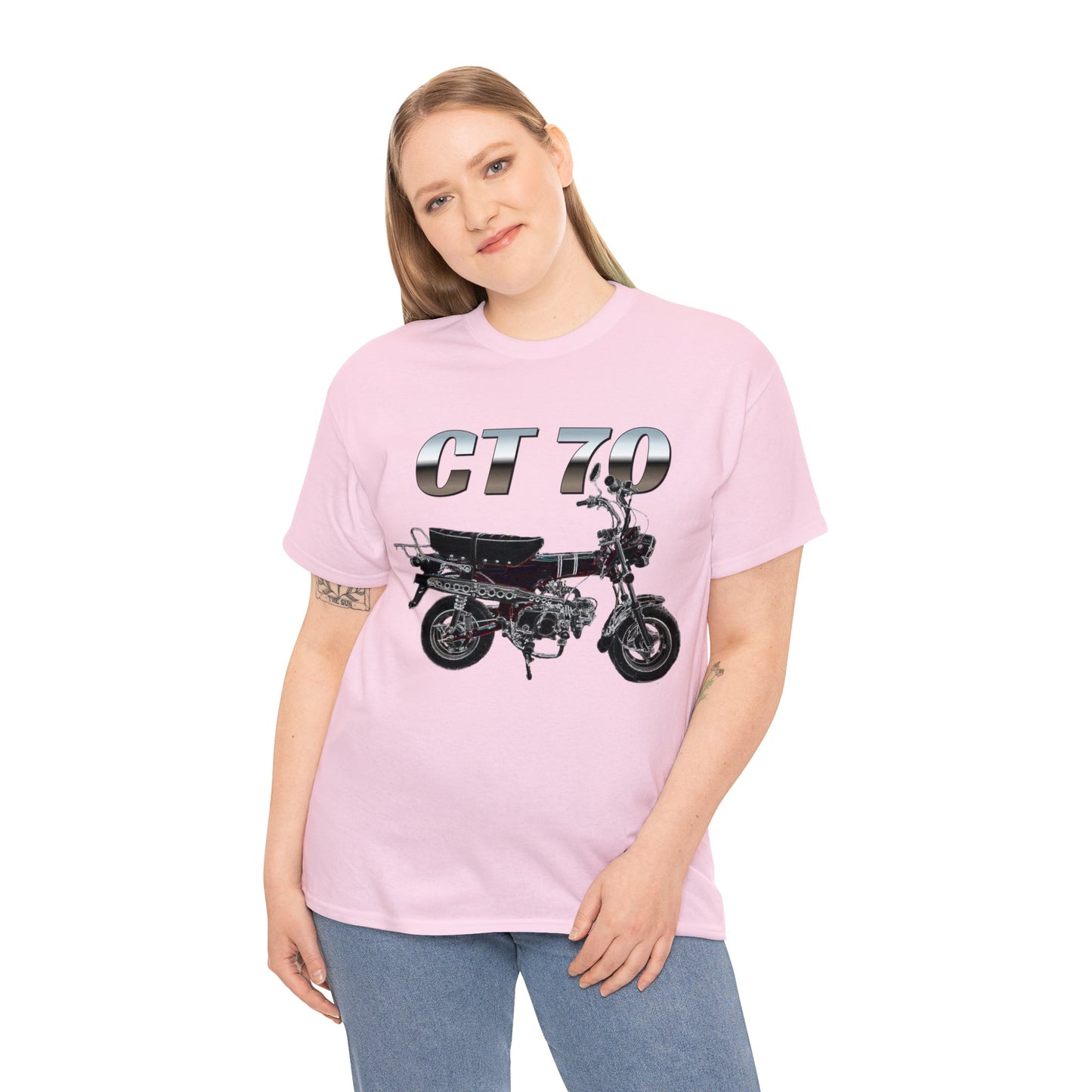 Trail 70 Mini BIke, Vintage Mini Bike, Retro Mini Bike Heavy Cotton Tee