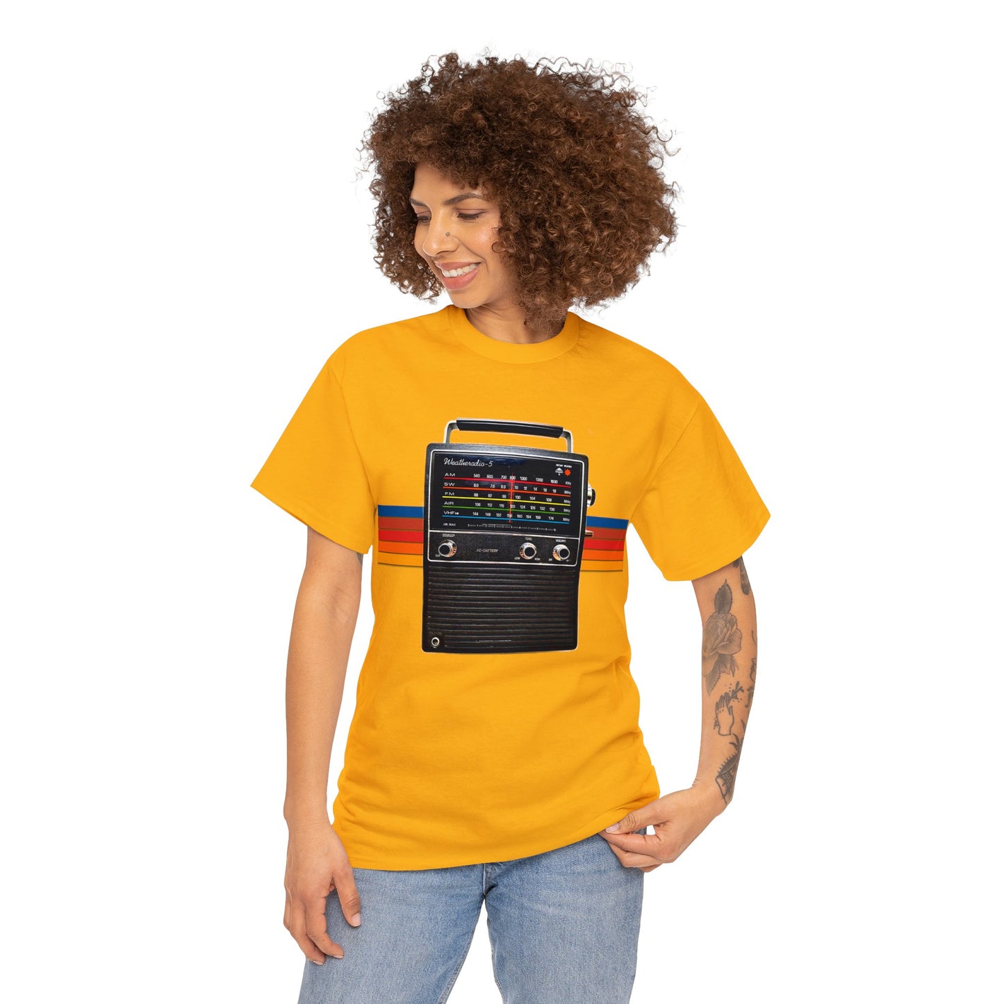 Vintage Retro 1970s AM FM Shortwave Radio Heavy Cotton Tee