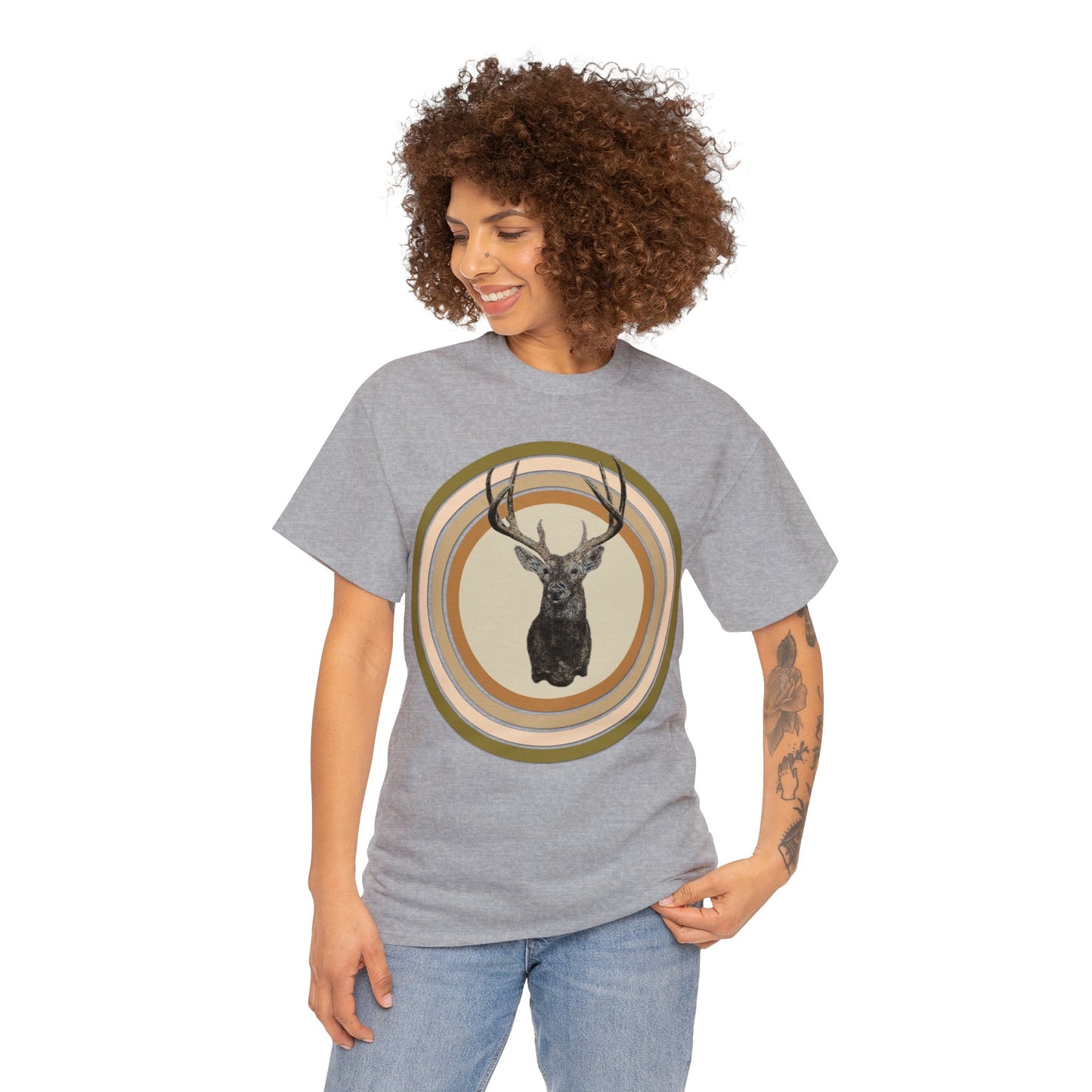 White Tail Deer, Deer Hunting, Deer Hunter, 8 Point Deer, Buck Heavy Cotton Tee