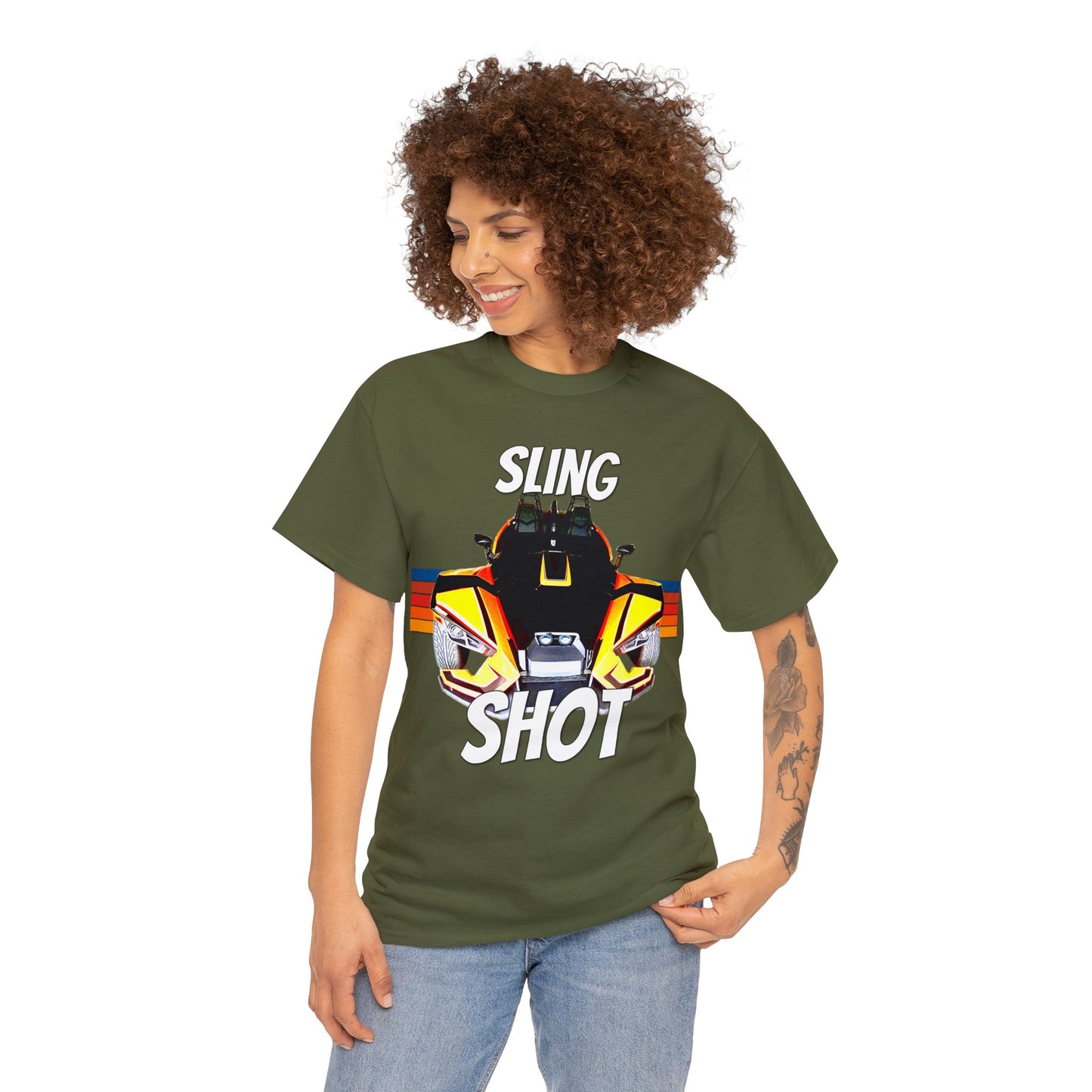 Sling Shot Three Wheel Vehicle, Slingshot Convertible Car Heavy Cotton Tee