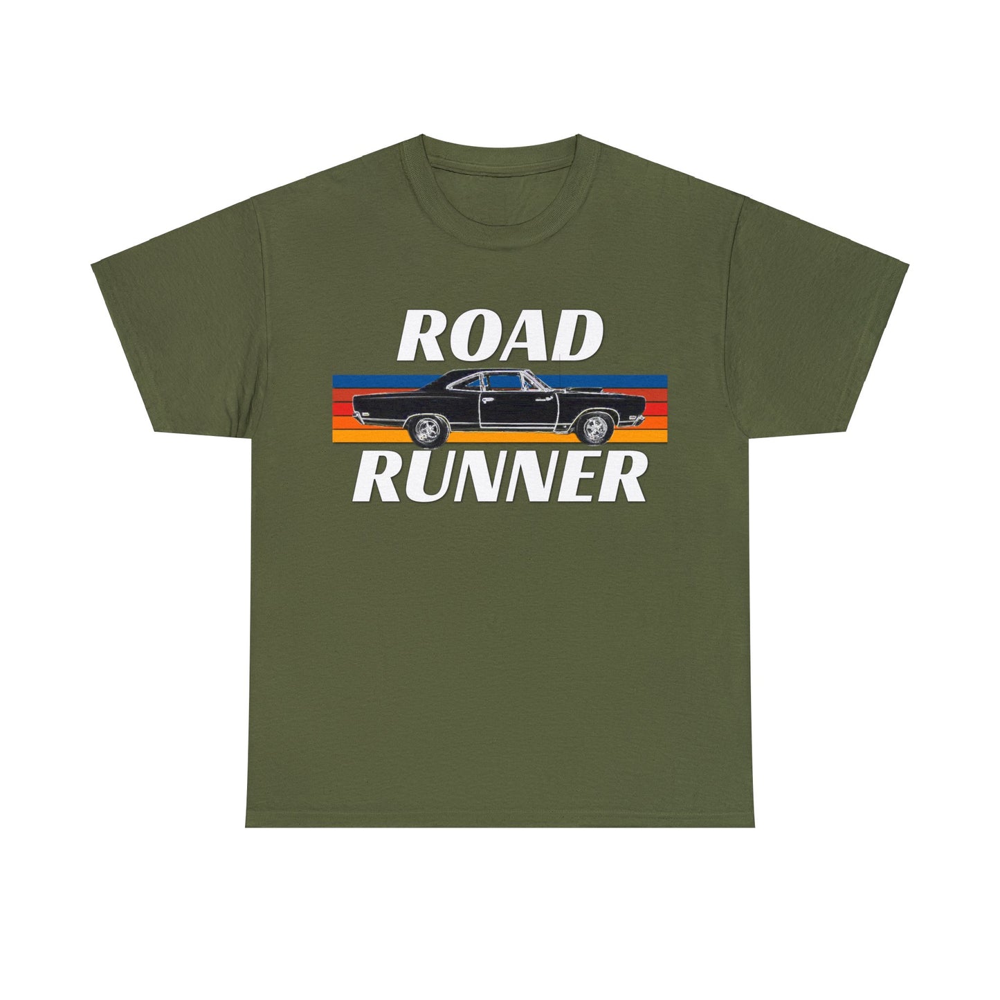 Vintage Road Runner Car, American Muscle Car, USA Muscle Automobile Heavy Cotton Tee