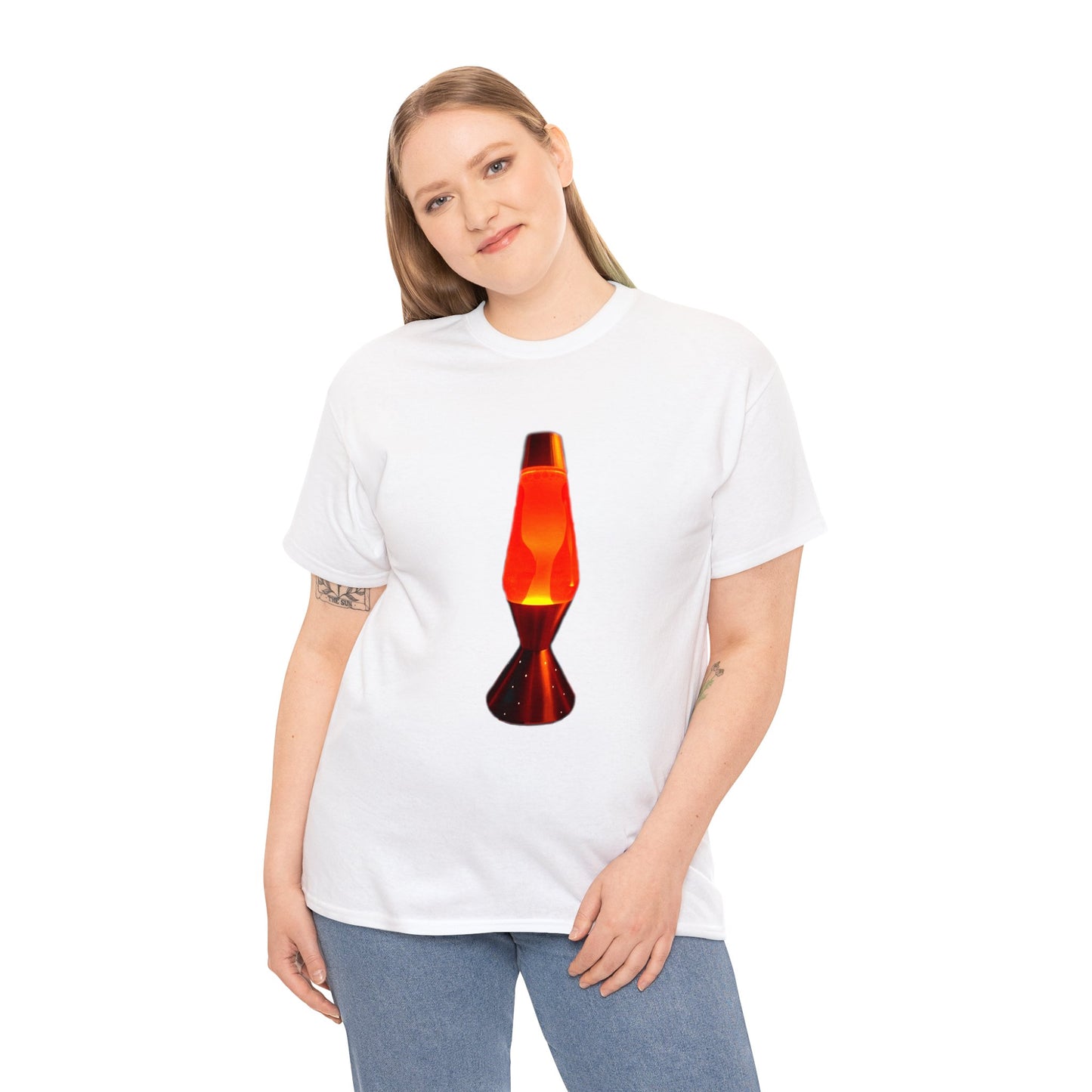 Orange Lava Lamp, Retro Lava Lamp, 1970s lighting Heavy Cotton Tee