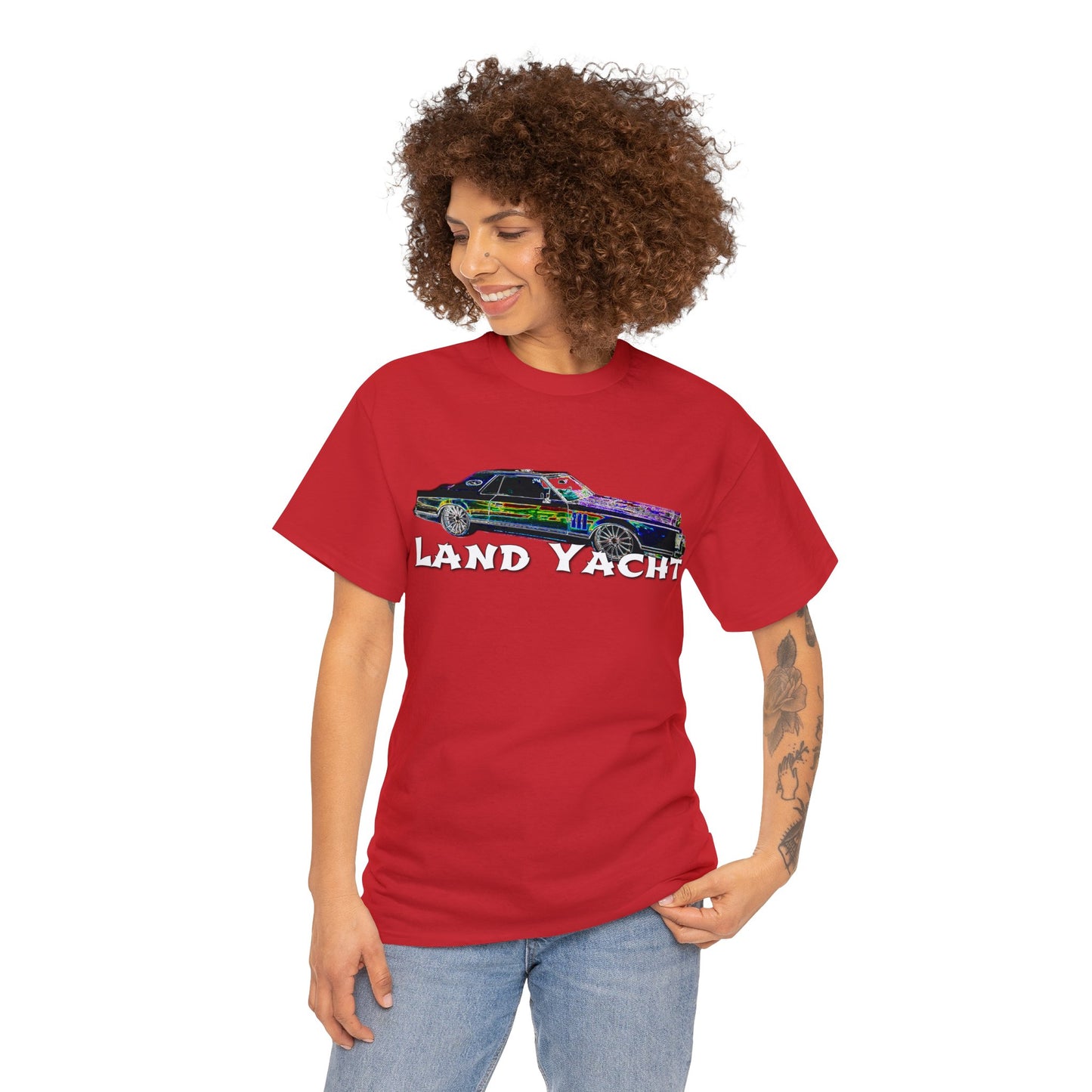 Land Yacht, Mark 5, Mark V, Vintage Car, Antique Automobile, American Car Heavy Cotton Tee