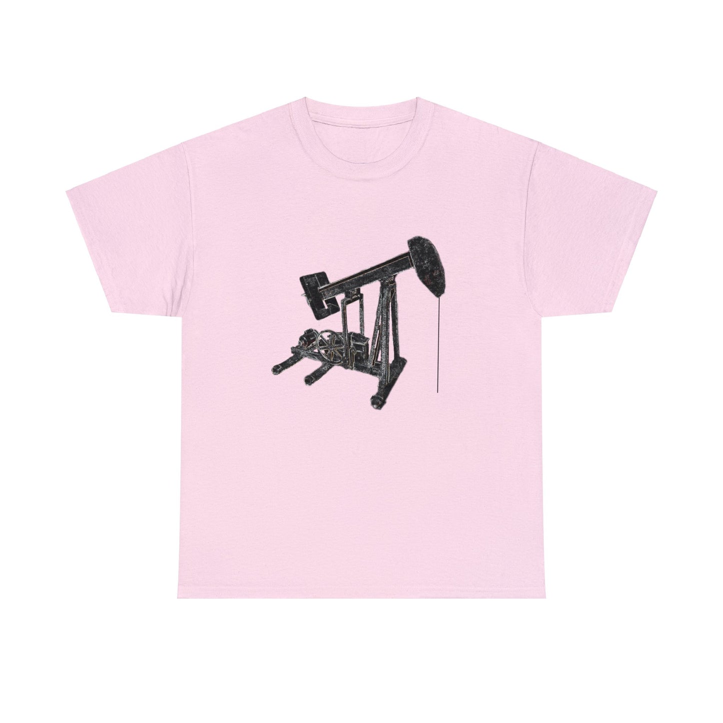 Vintage Retro Oil Field Pump Jack Heavy Cotton Tee