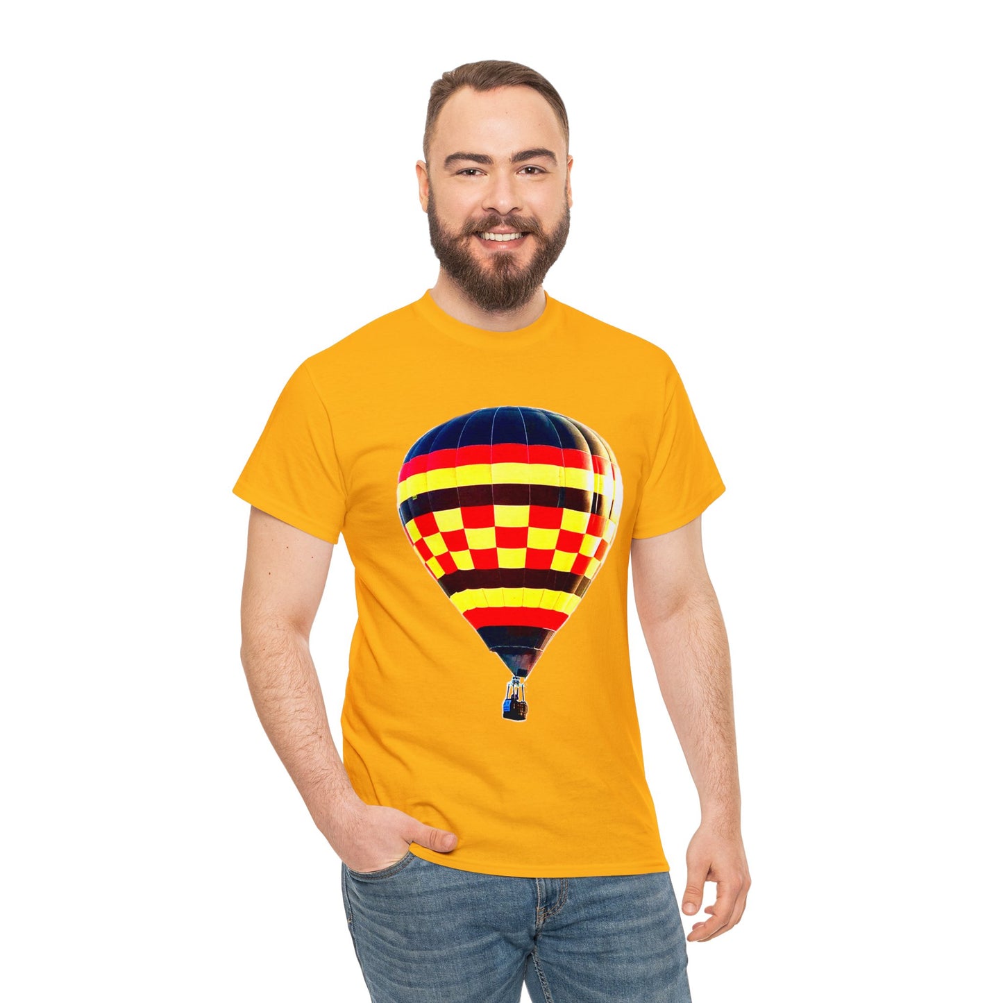 Hot Air Balloon, Balloon Pilot, Colorful Hot Air Balloon Heavy Cotton Tee