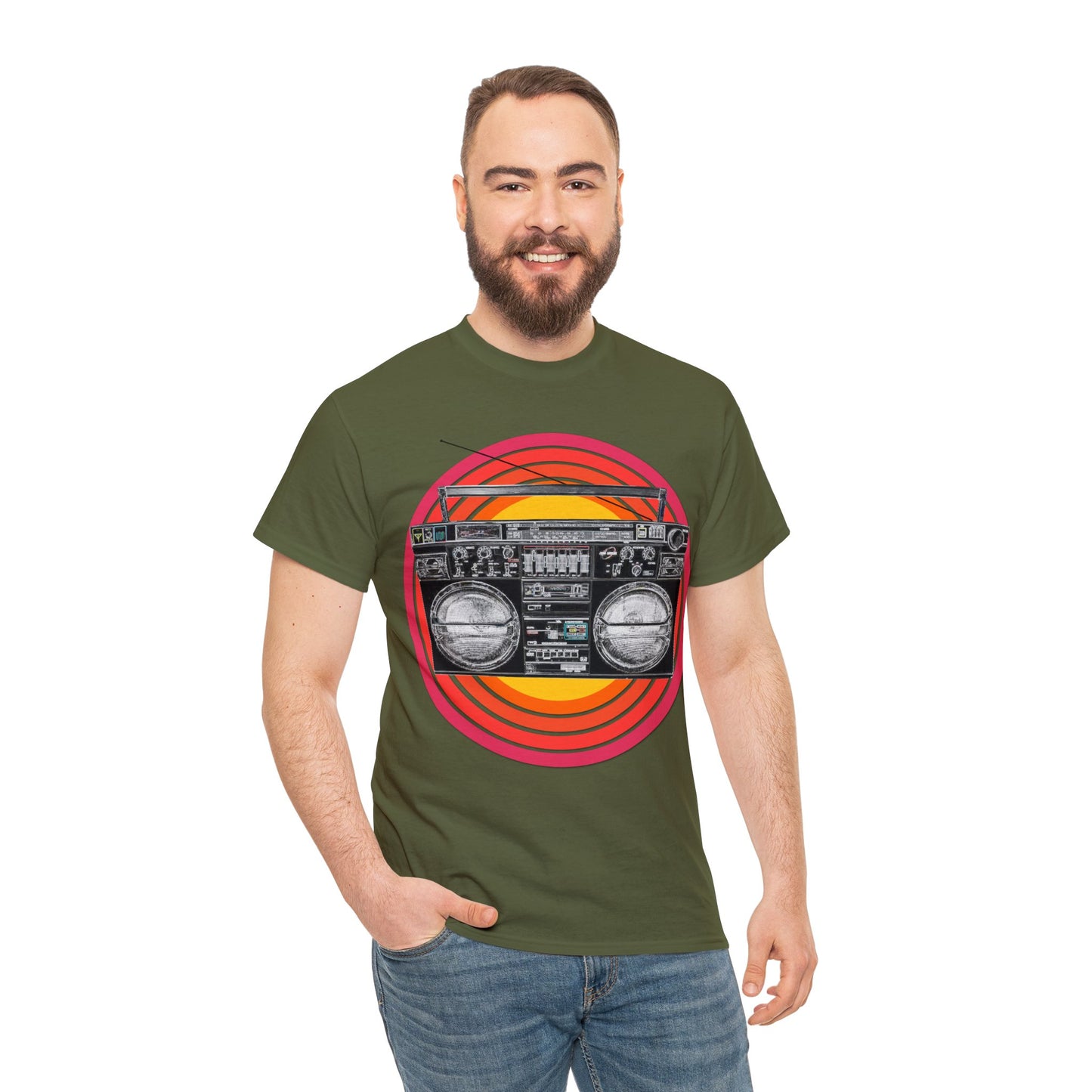 Jambox, Boom Box, Ghetto Blaster, Radio, Tape Player Heavy Cotton Tee