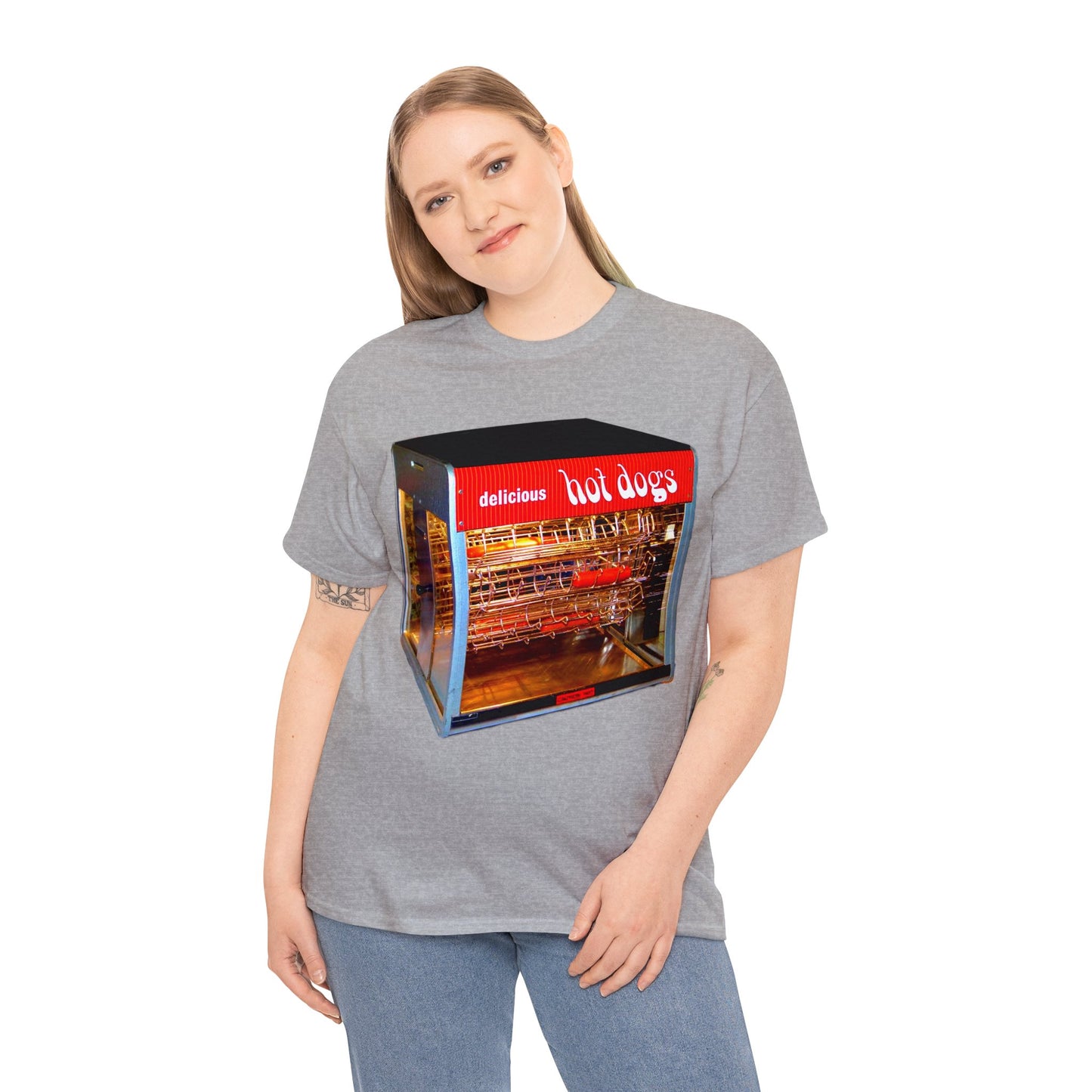 Hot Dog Roller, Hot Dog Vendor, Hot Dog Machine, Delicious Hot Dogs Heavy Cotton Tee