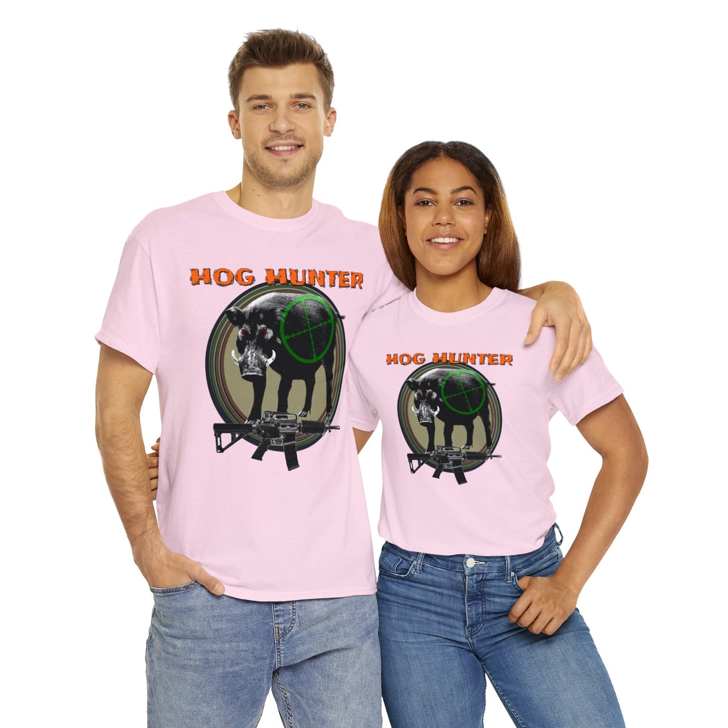Wild Hog Hunter, Wild Hog, Hog Wild, Hog Boar Hunting Heavy Cotton Tee