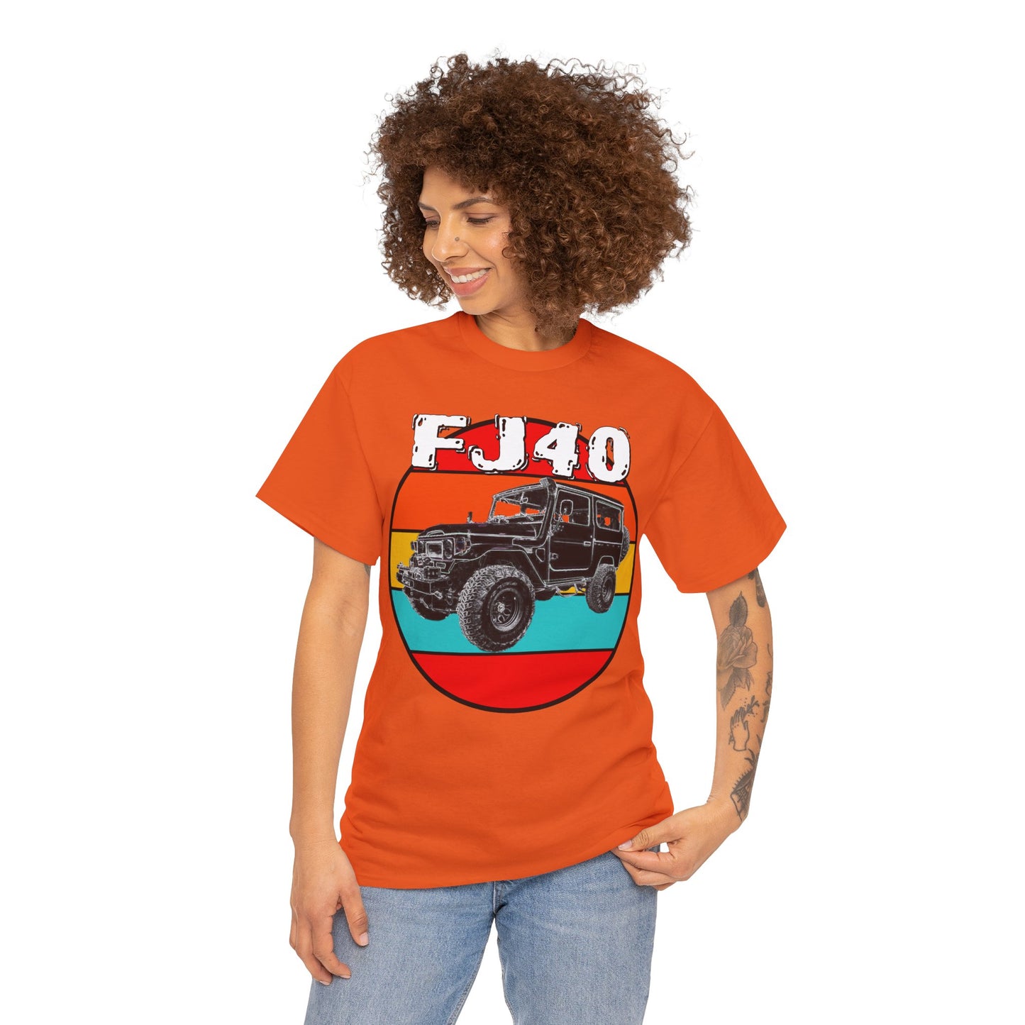 FJ 40 4x4 Off Road Truck Vintage Retro Heavy Cotton Tee