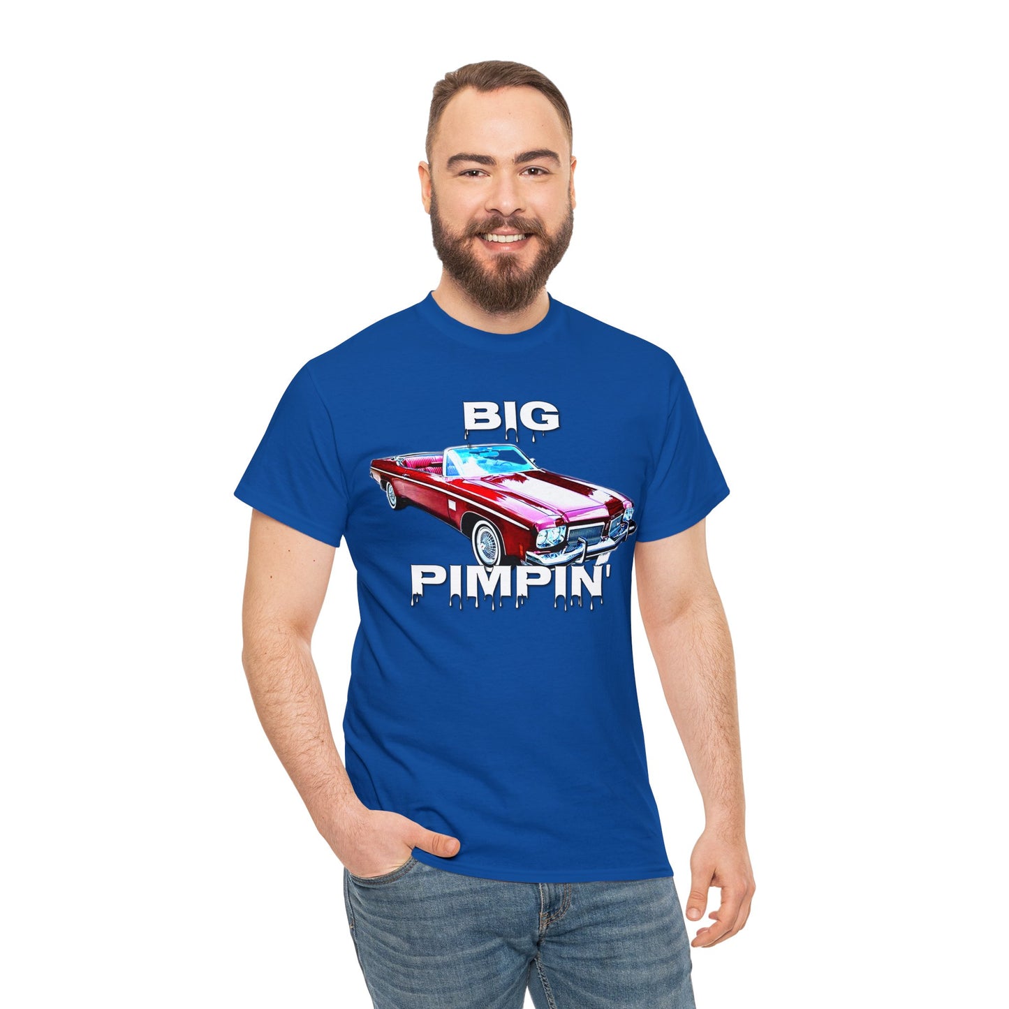 Big Pimpin' Convertible Olds, Vintage Car, Retro Car Heavy Cotton Tee