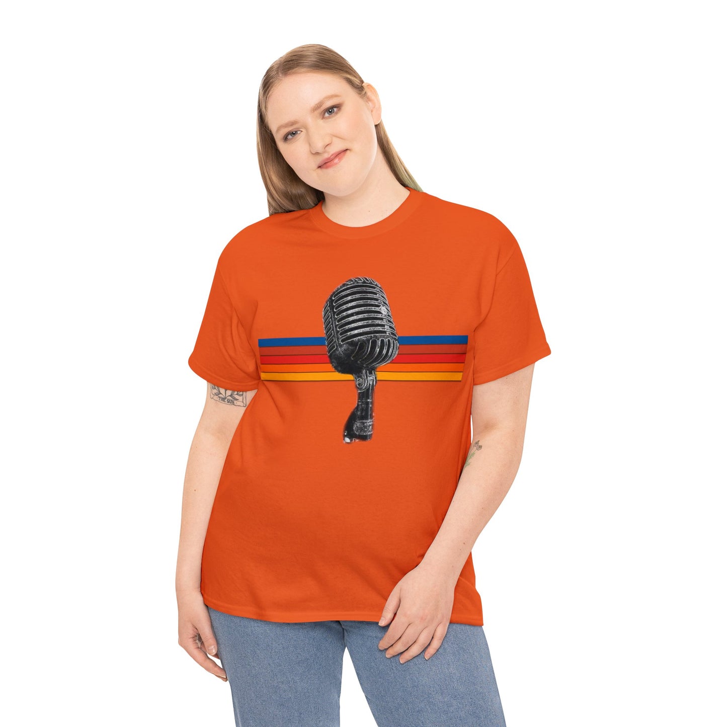 Vintage Retro Microphone, Shure 55s, Rock and Roll Microphone, Live Streamer Heavy Cotton Tee