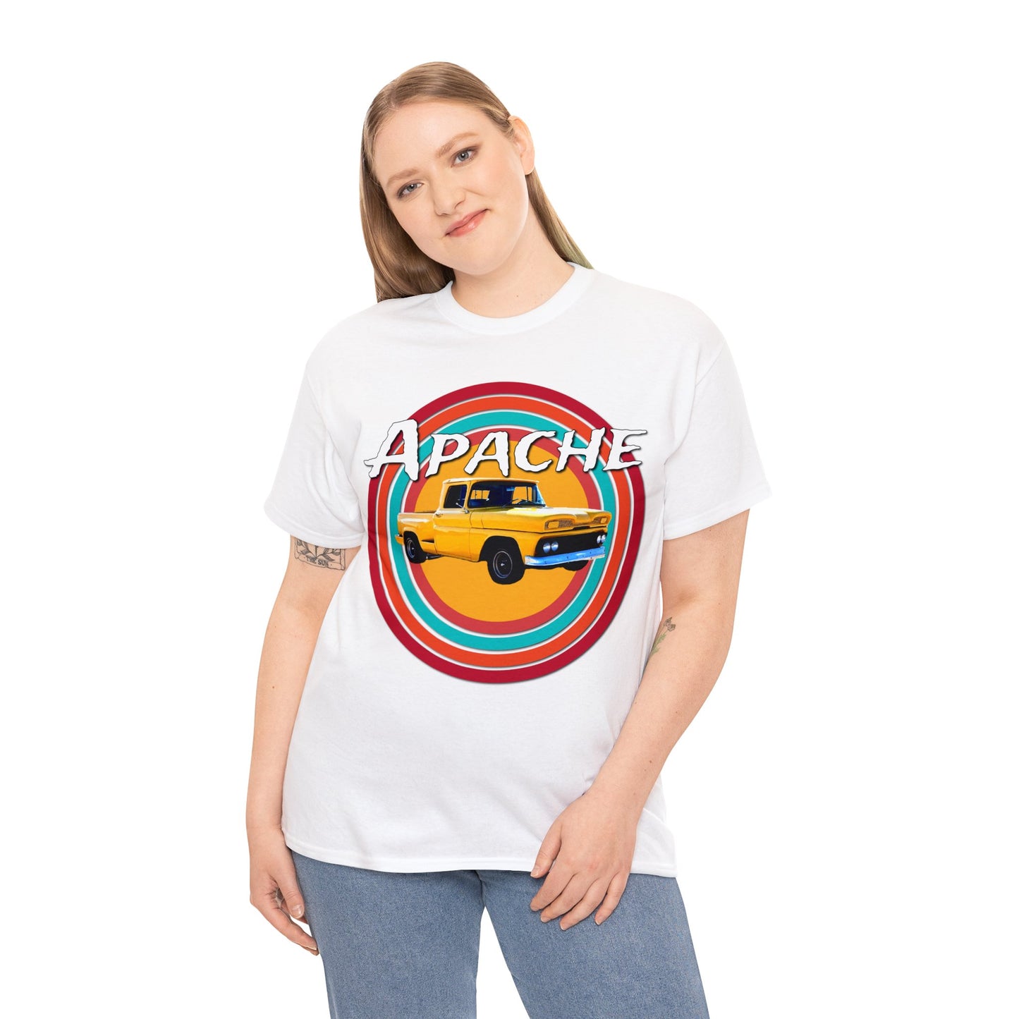 Apache C 10 Pickup Truck, 1960's Pickup Truck, Cool Vintage Pickup Truck Heavy Cotton Tee