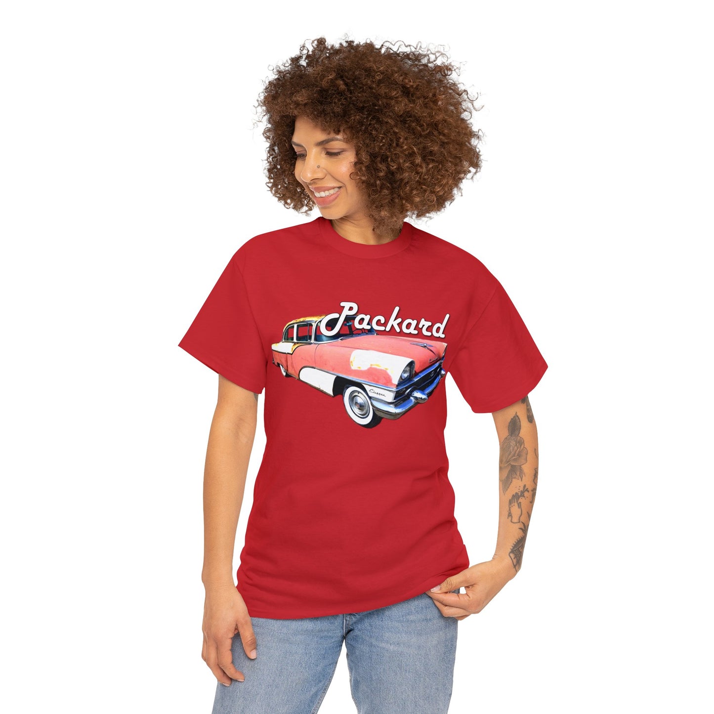 Packard Clipper, Vintage Car, Retro American Automobile Heavy Cotton Tee