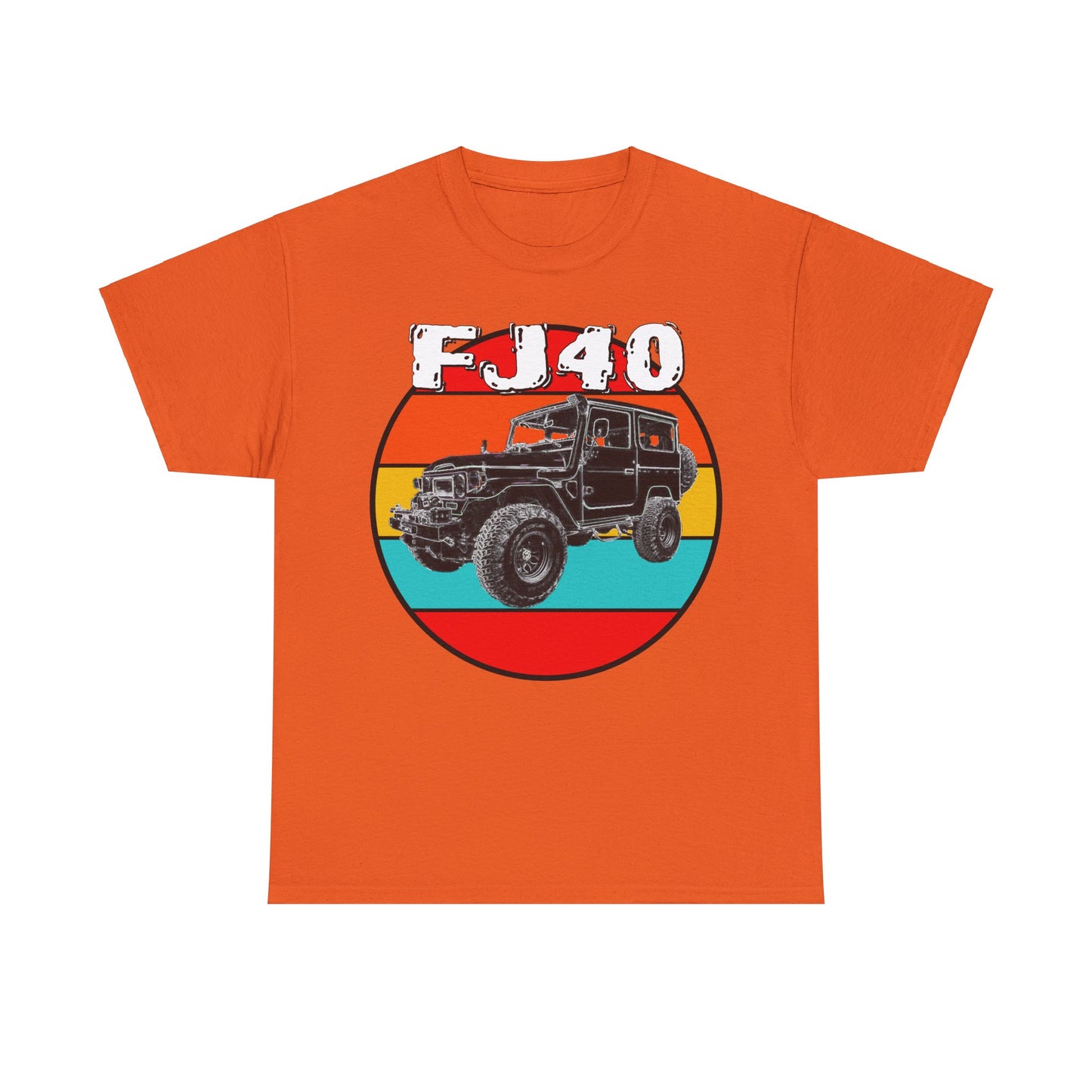 FJ 40 4x4 Off Road Truck Vintage Retro Heavy Cotton Tee