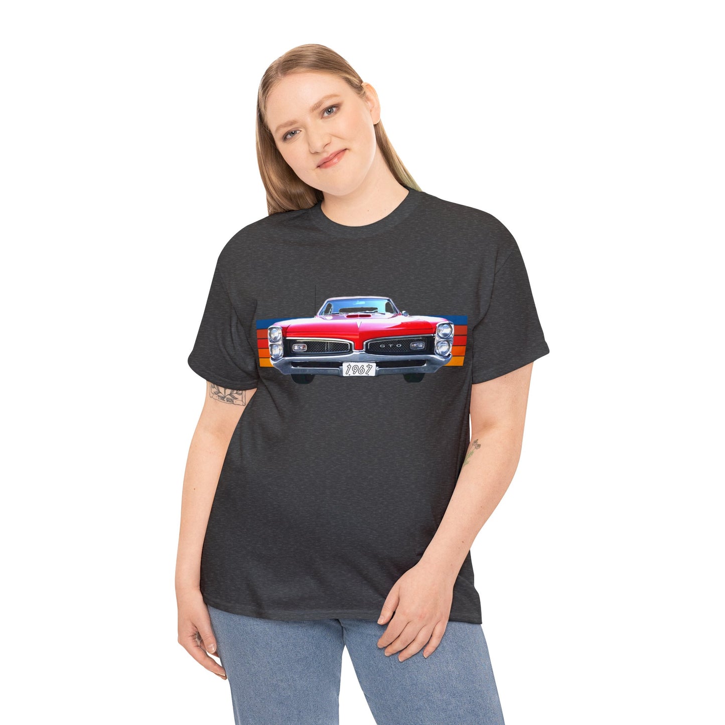 GTO American Muscle Car Pontiac, Vintage Car Made in the USA Heavy Cotton Tee