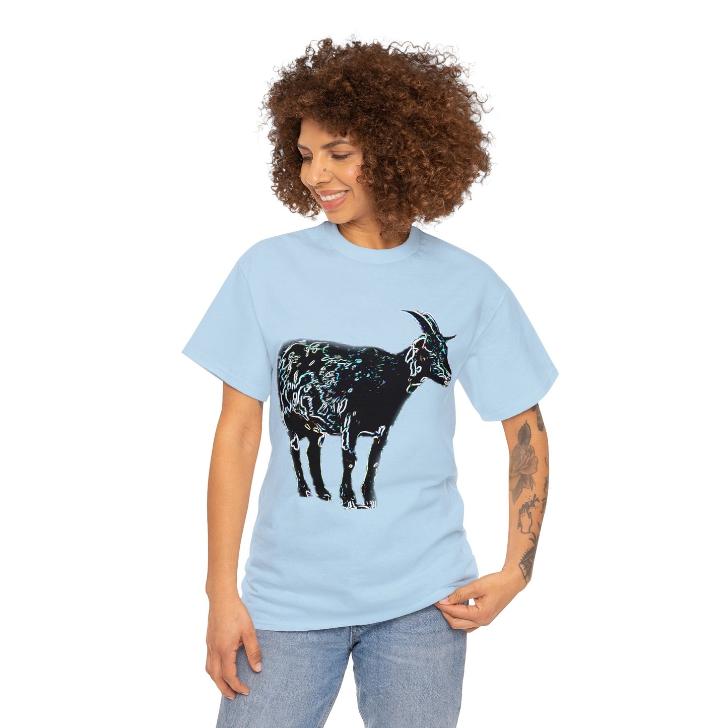 Vintage Retro Farm Goat, Billy Goat Heavy Cotton Tee