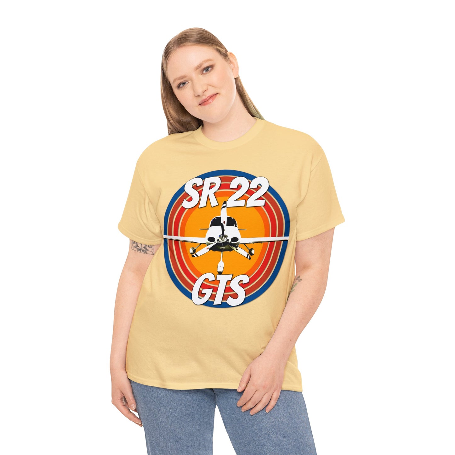 Private Airplane, Prop Plane, SR22 GTS Airplane Heavy Cotton Tee