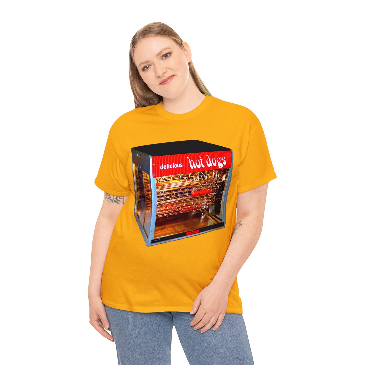 Hot Dog Roller, Hot Dog Vendor, Hot Dog Machine, Delicious Hot Dogs Heavy Cotton Tee