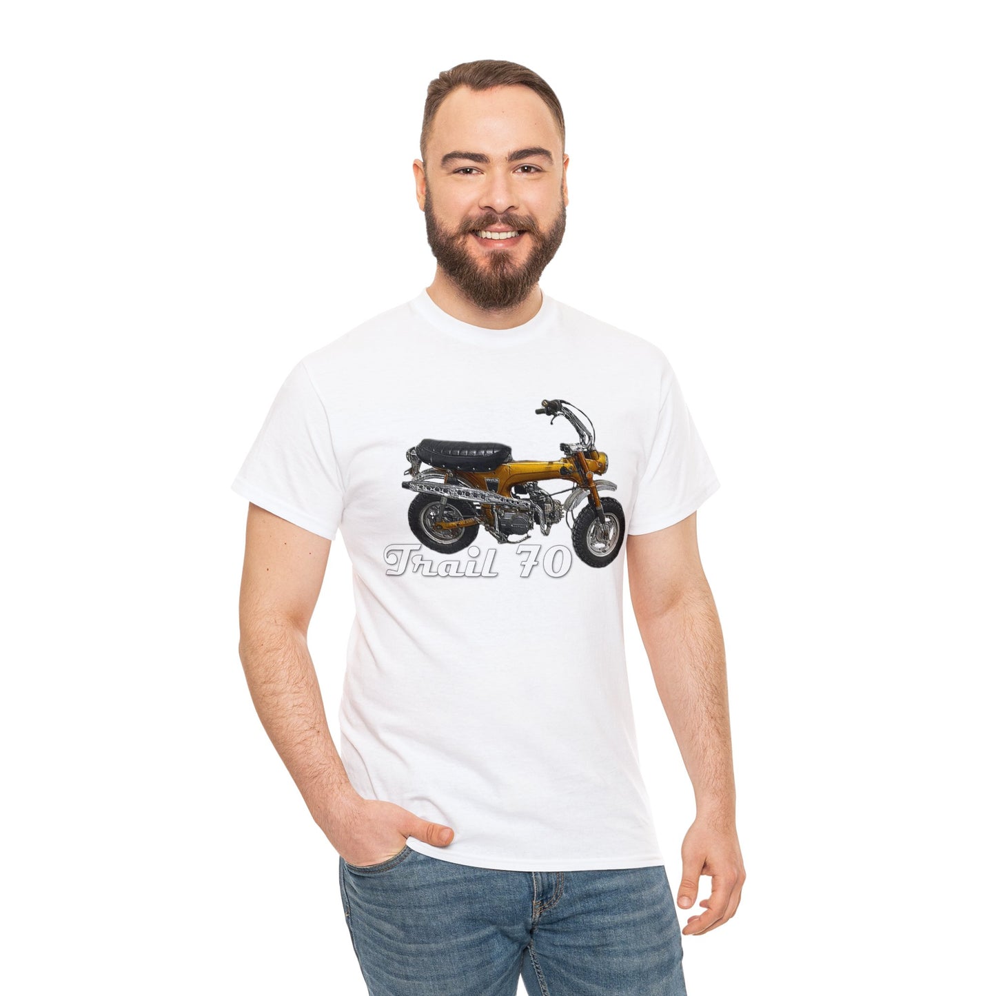 Trail 70 Mini BIke, Vintage Mini Bike, Retro Mini Bike Heavy Cotton Tee