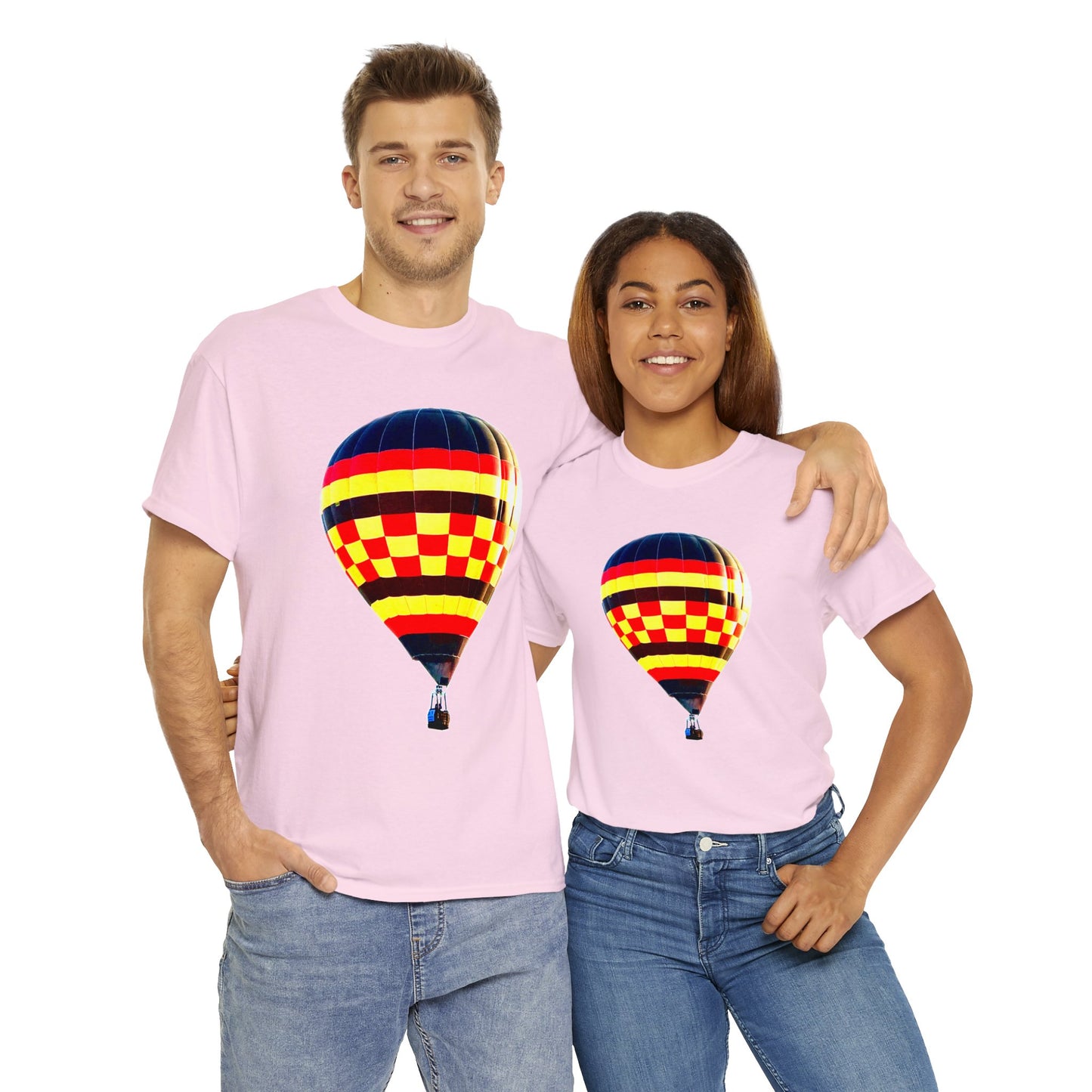 Hot Air Balloon, Balloon Pilot, Colorful Hot Air Balloon Heavy Cotton Tee