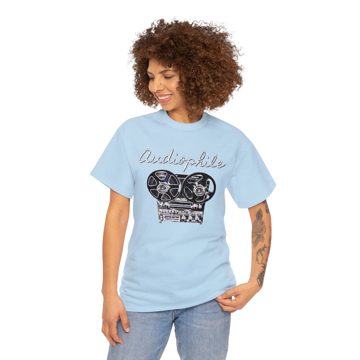 Vintage Reel-to-Reel Tape Player Unisex Heavy Cotton Tee