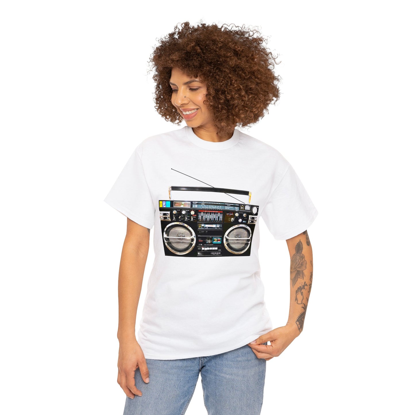 Jambox, Boom Box, Ghetto Blaster, Radio, Tape Player Heavy Cotton Tee