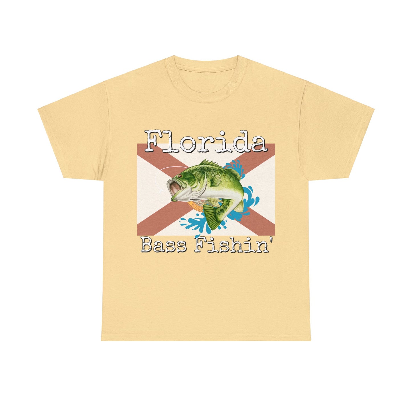 Vintage Florida Flag Bass Fishing Heavy Cotton Tee