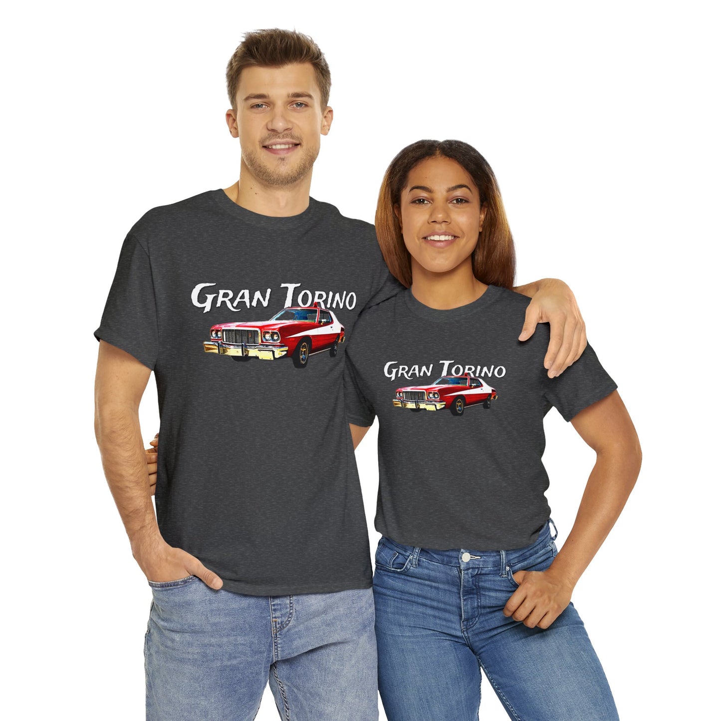 Gran Torino, Vintage Car, Retro Automobile, American Antique Car Heavy Cotton Tee