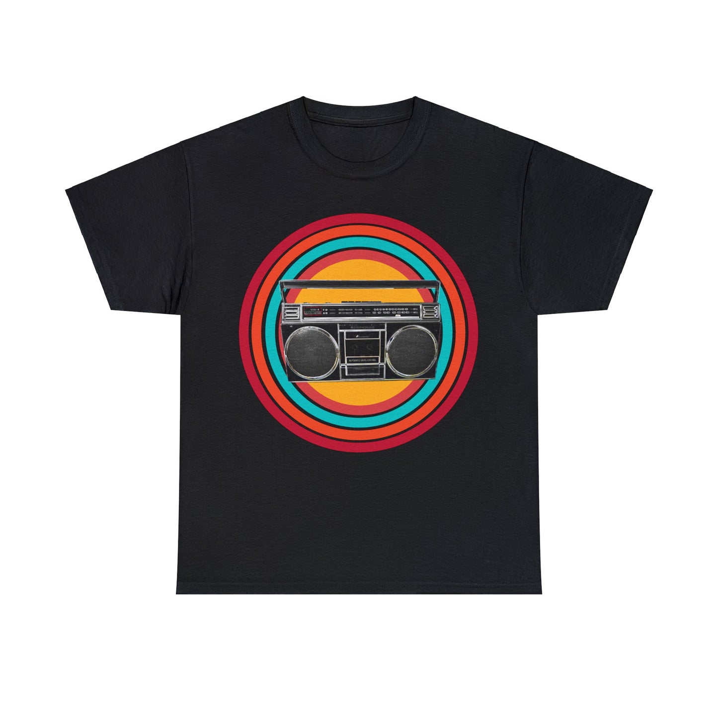 Jam Box, Ghetto Blaster, Boombox, Vintage Radio, Retro Cassette Player Heavy Cotton Tee